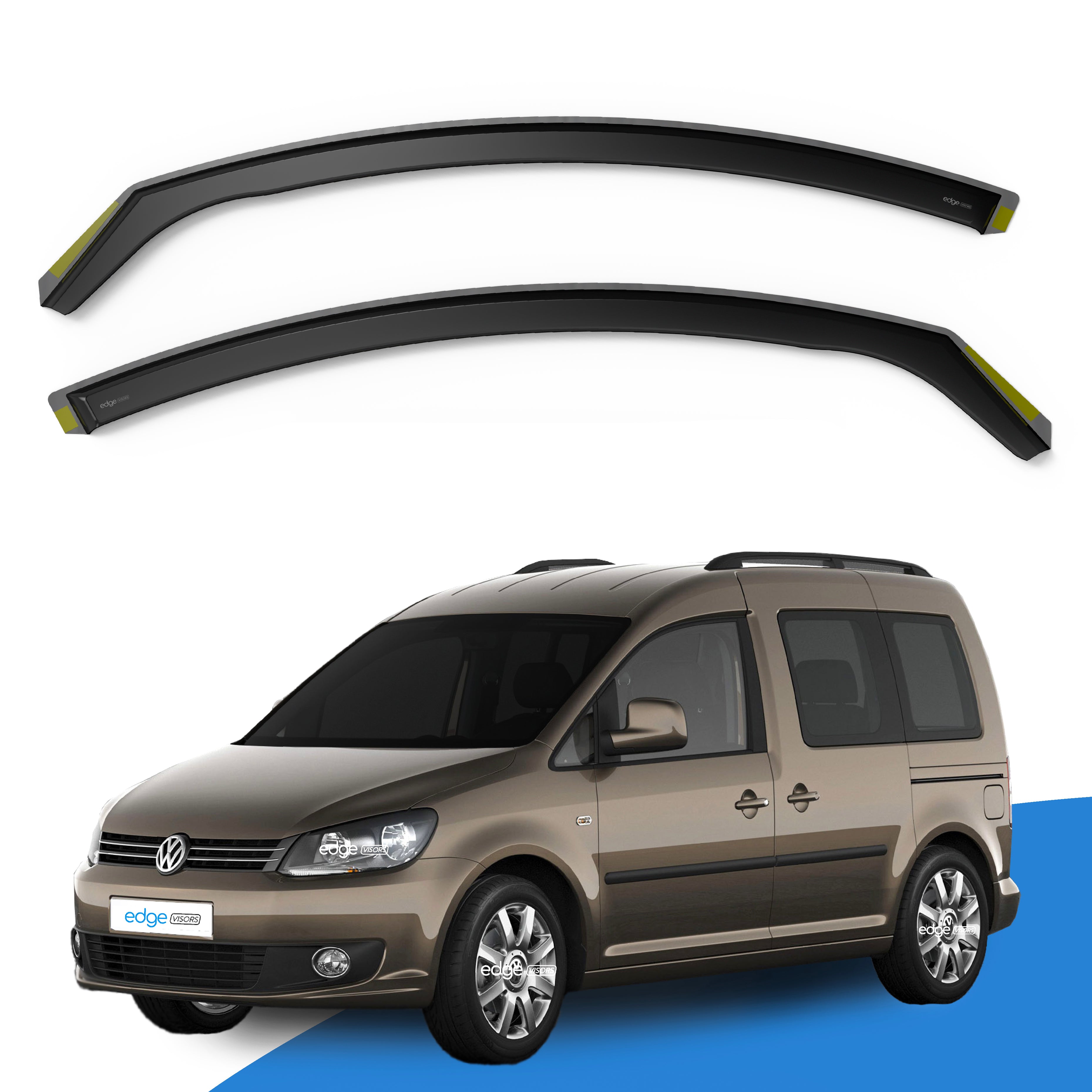 VW Caddy MK3 2004-2020 2 Door Van Wind Deflectors 2pc
