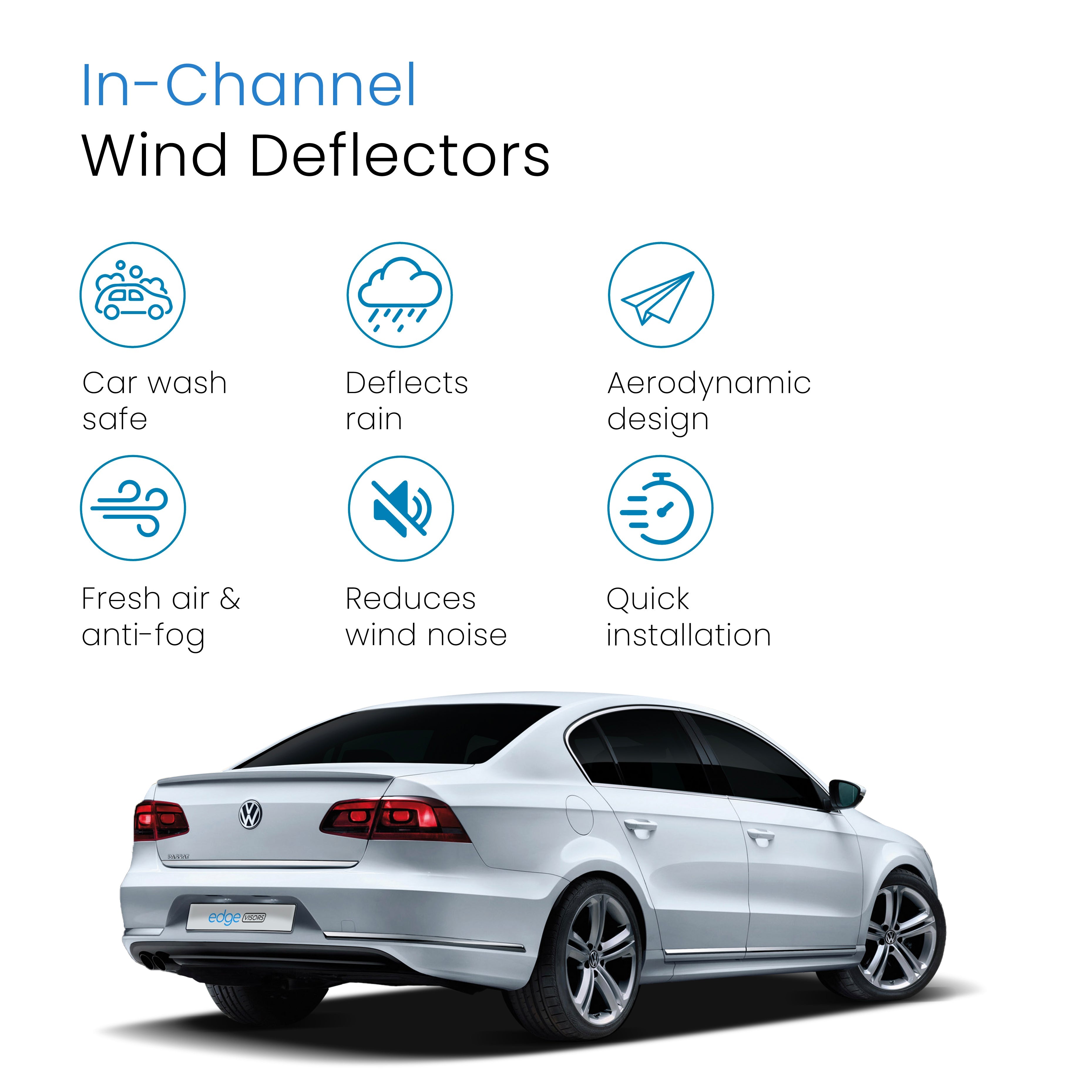 VW Passat B6 B7 2005-2014 5 Door Saloon Wind Deflectors 4pc