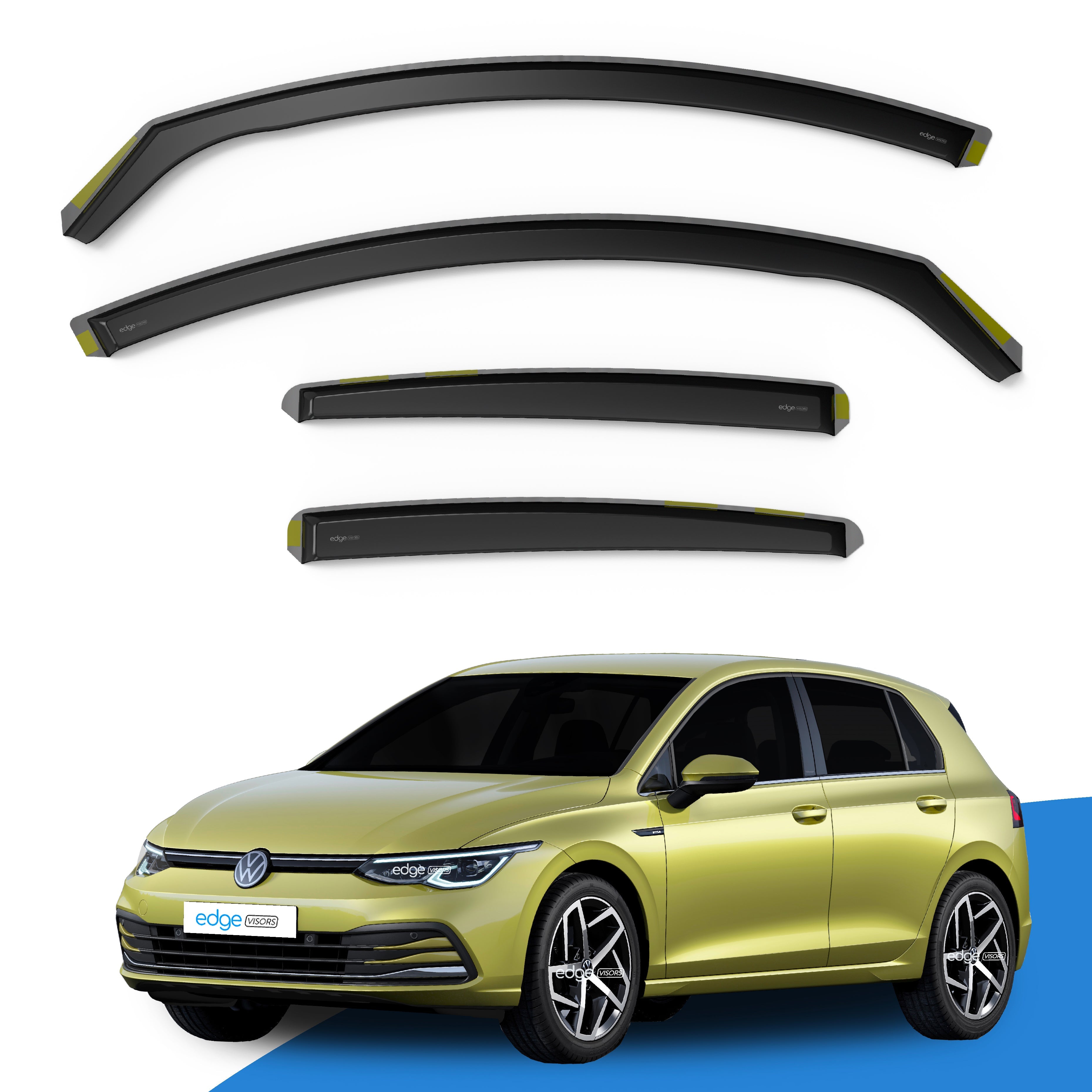 VW Golf MK8 2020-Onwards 5 Door Hatchback Wind Deflectors 4pc