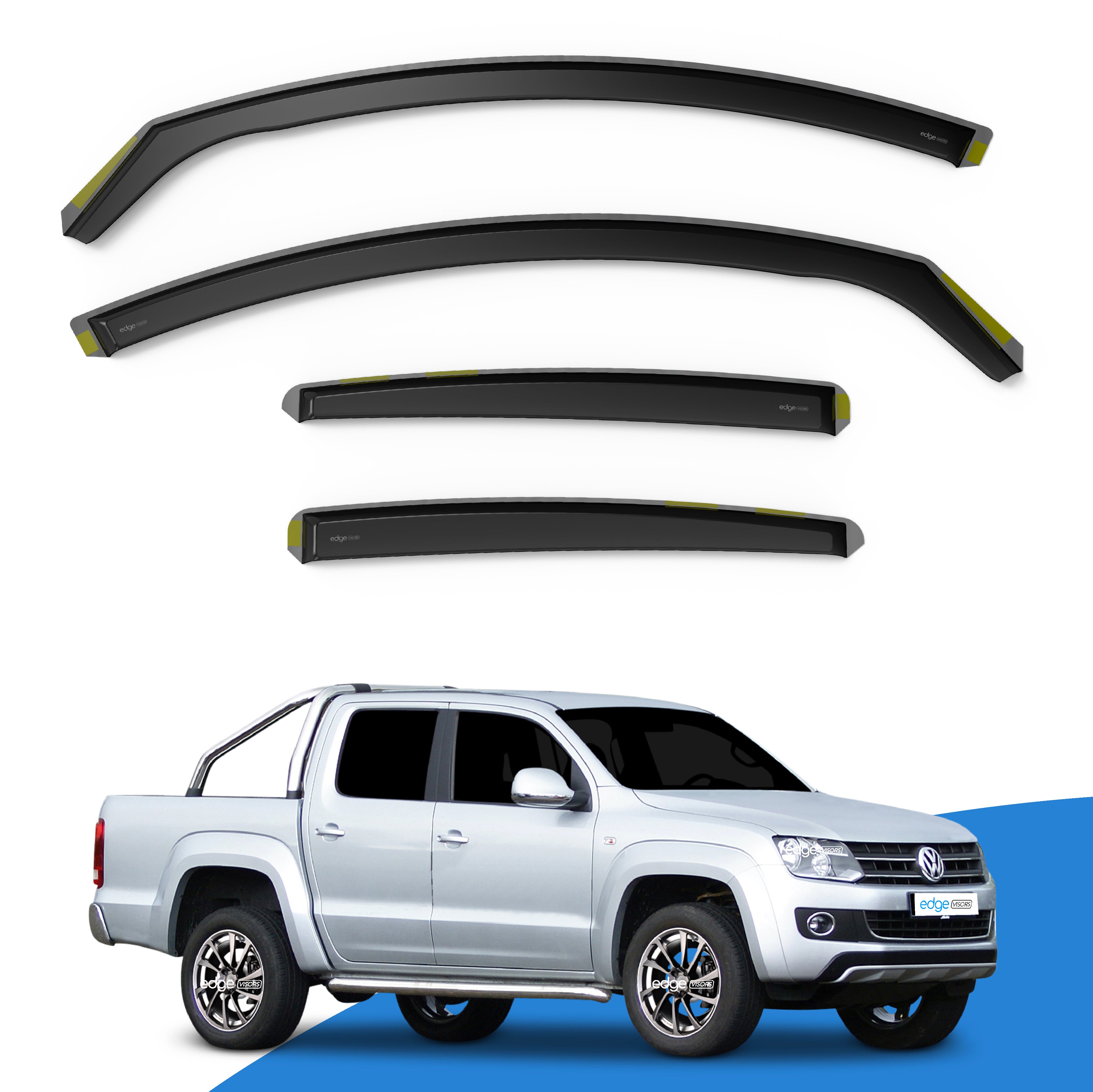 VW Amarok MK1 2009-2022 4 Door Pick-up Wind Deflectors 4pc
