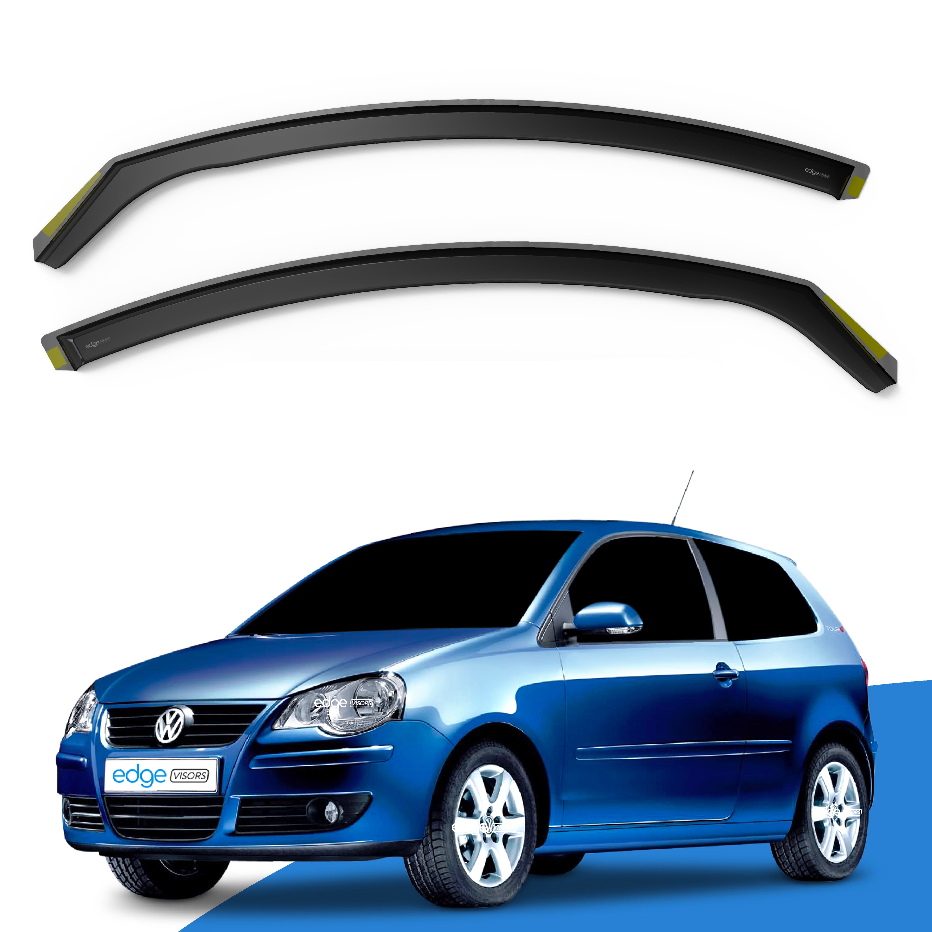 VW Polo MK4 9N / 9N3 2002-2009 3 Door Hatchback Wind Deflectors 2pc
