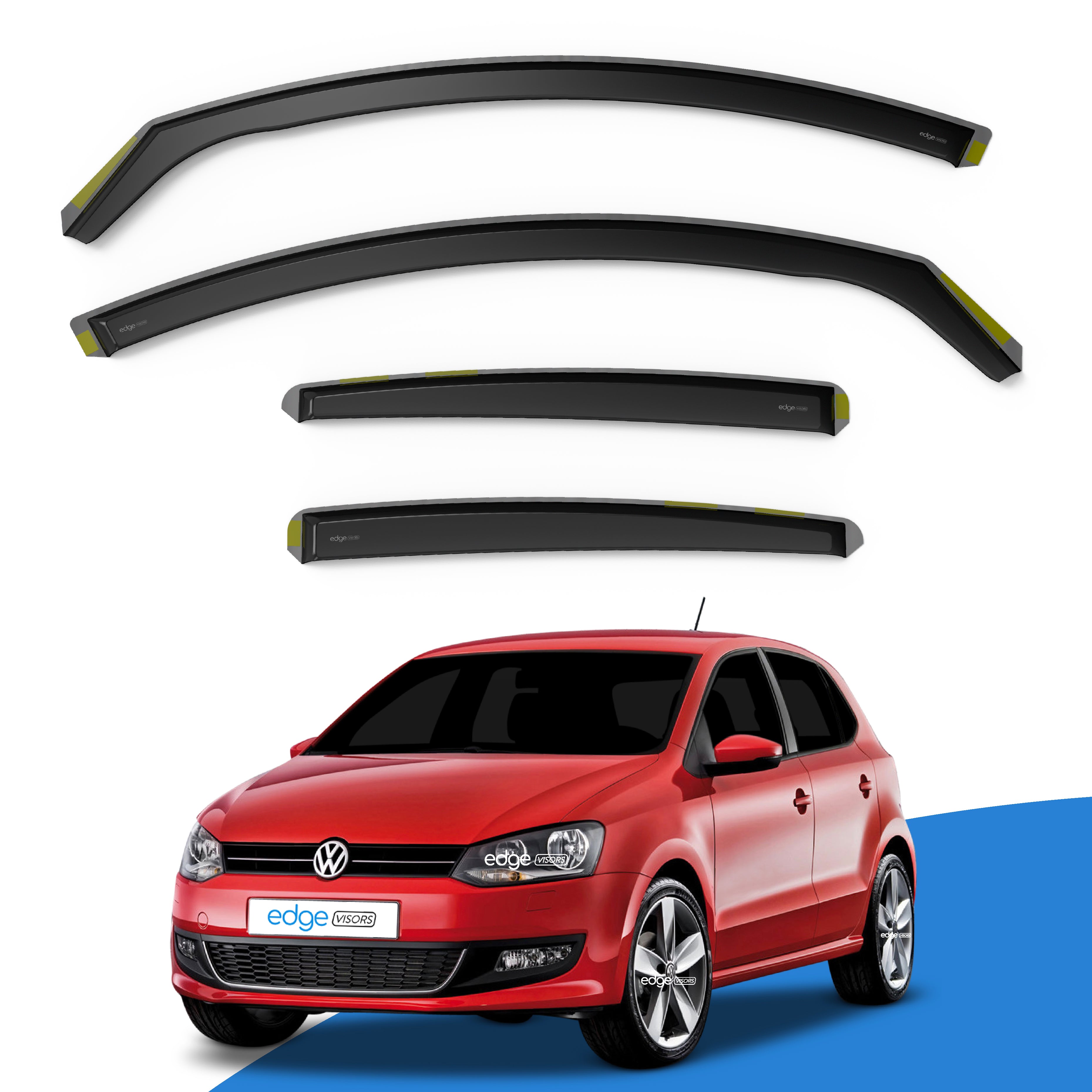 VW Polo MK5 2009-2017 5 Door Hatchback Wind Deflectors 4pc