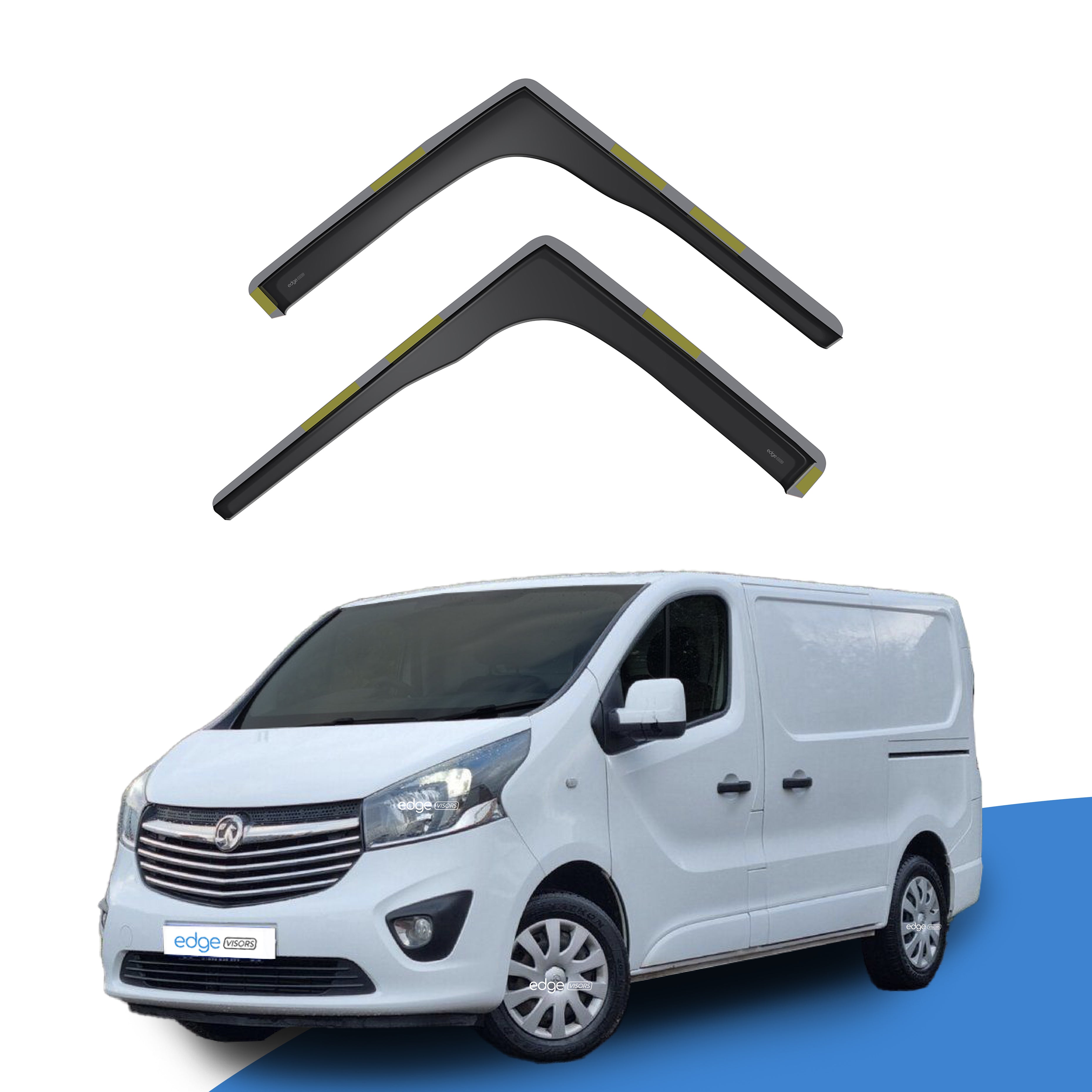 Vauxhall Vivaro MK2 2014-2019 2 Door Van Wind Deflectors 2pc