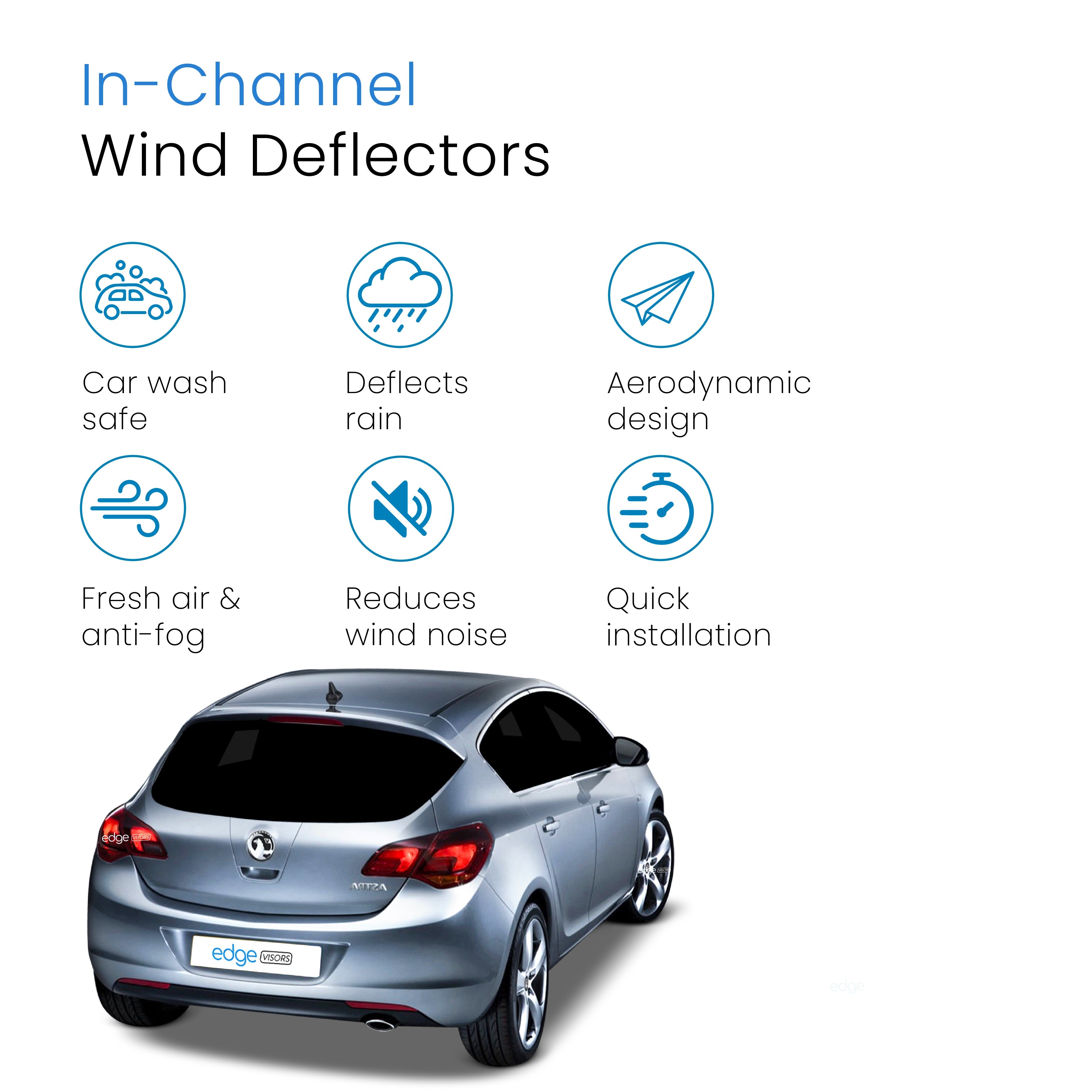 Vauxhall Astra J MK6 2009-2015 5 Door Hatchback Wind Deflectors 4pc