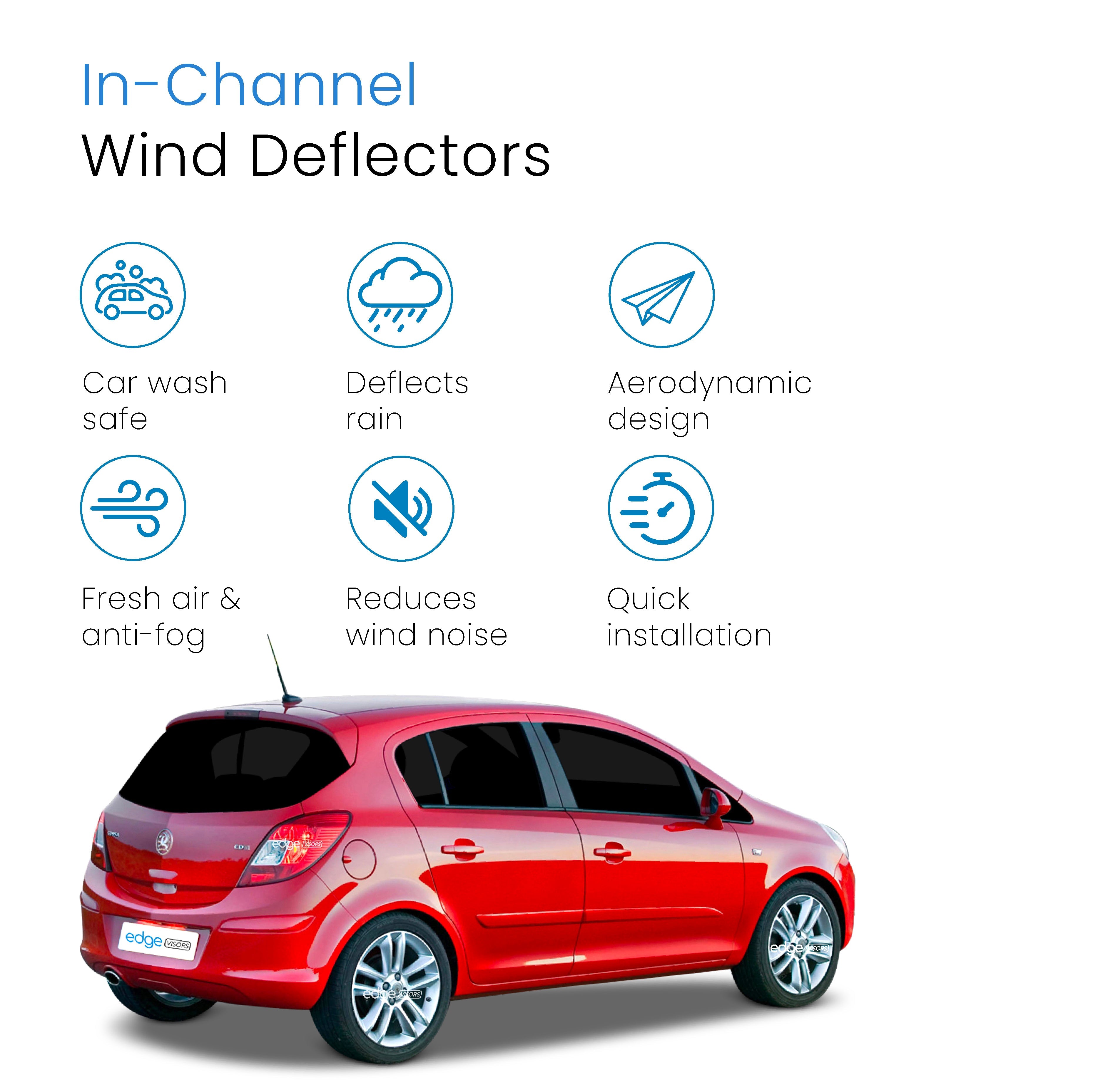 Vauxhall Corsa MK5 D E 2006-2019 5 Door Hatchback Wind Deflectors 4pc