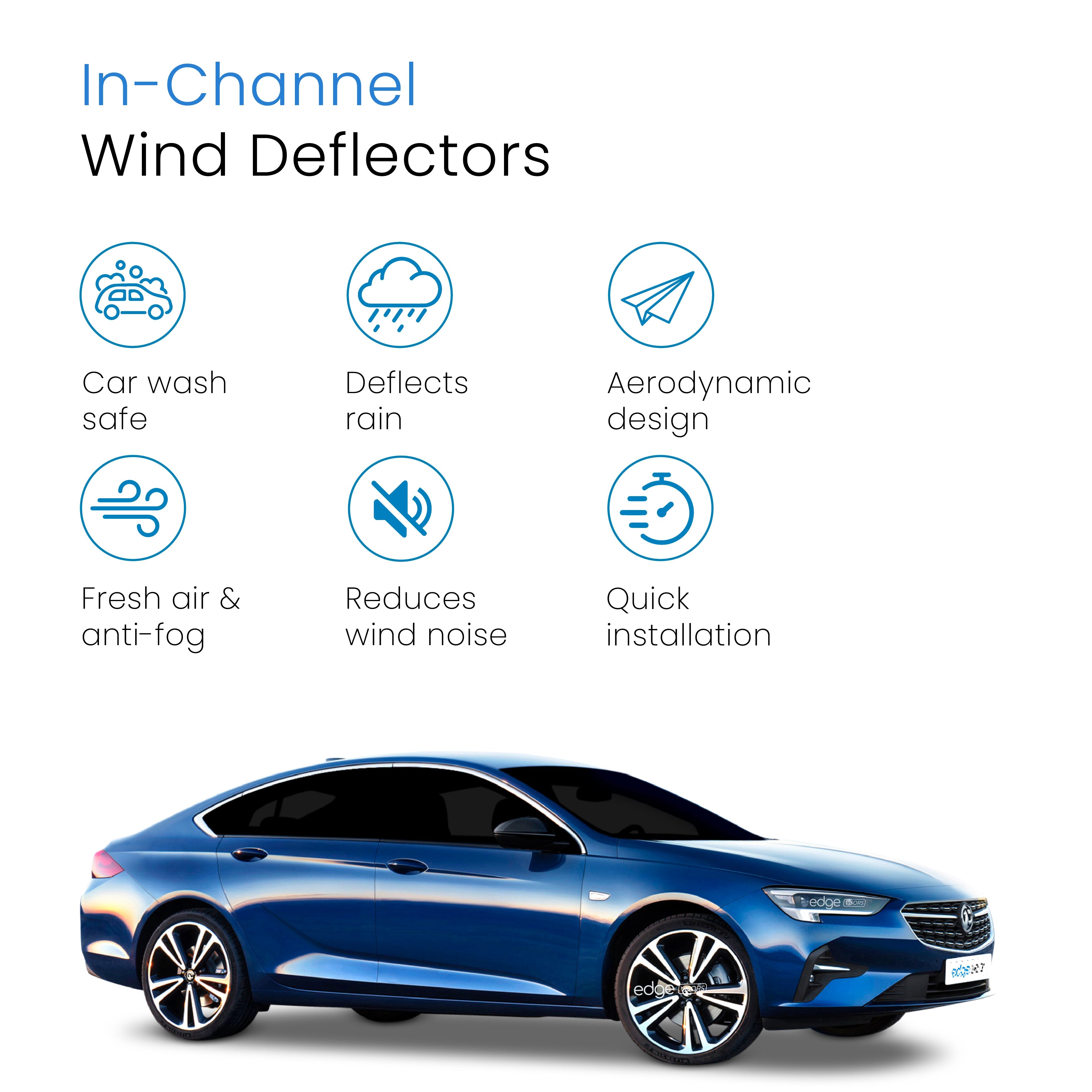 Vauxhall Insignia MK2 2017-2022 5 Door Liftback Wind Deflectors 4pc