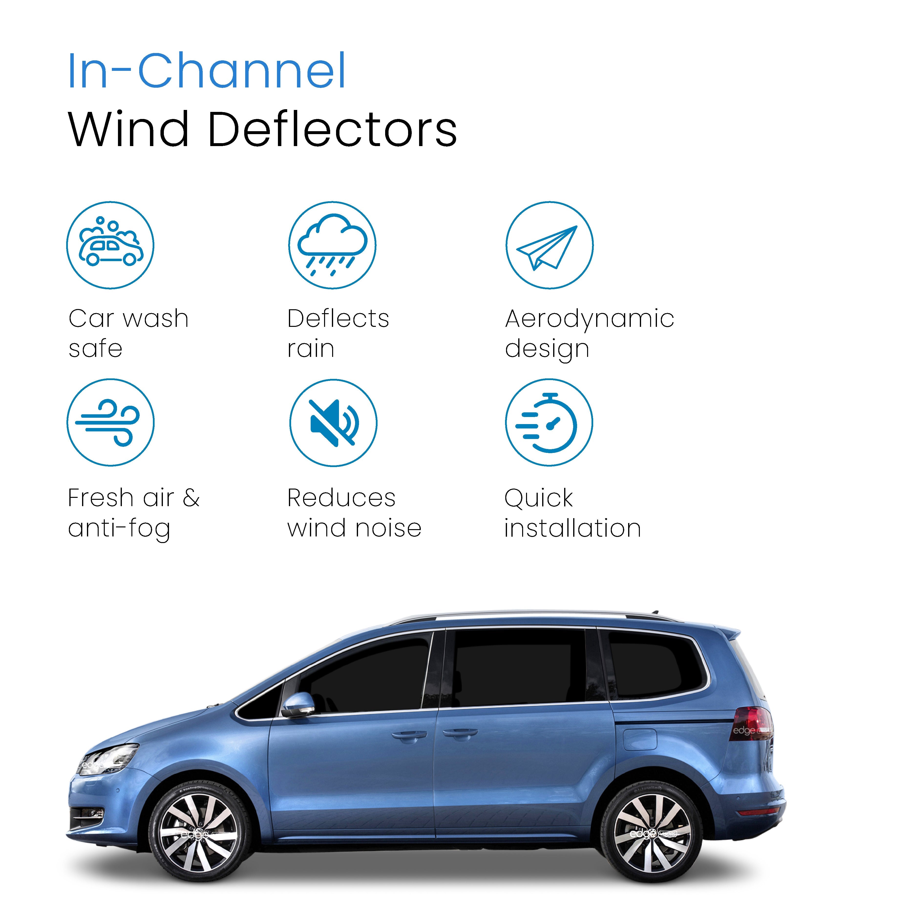 VW Sharan MK2 2010-2022 5 Door MPV Wind Deflectors 4pc