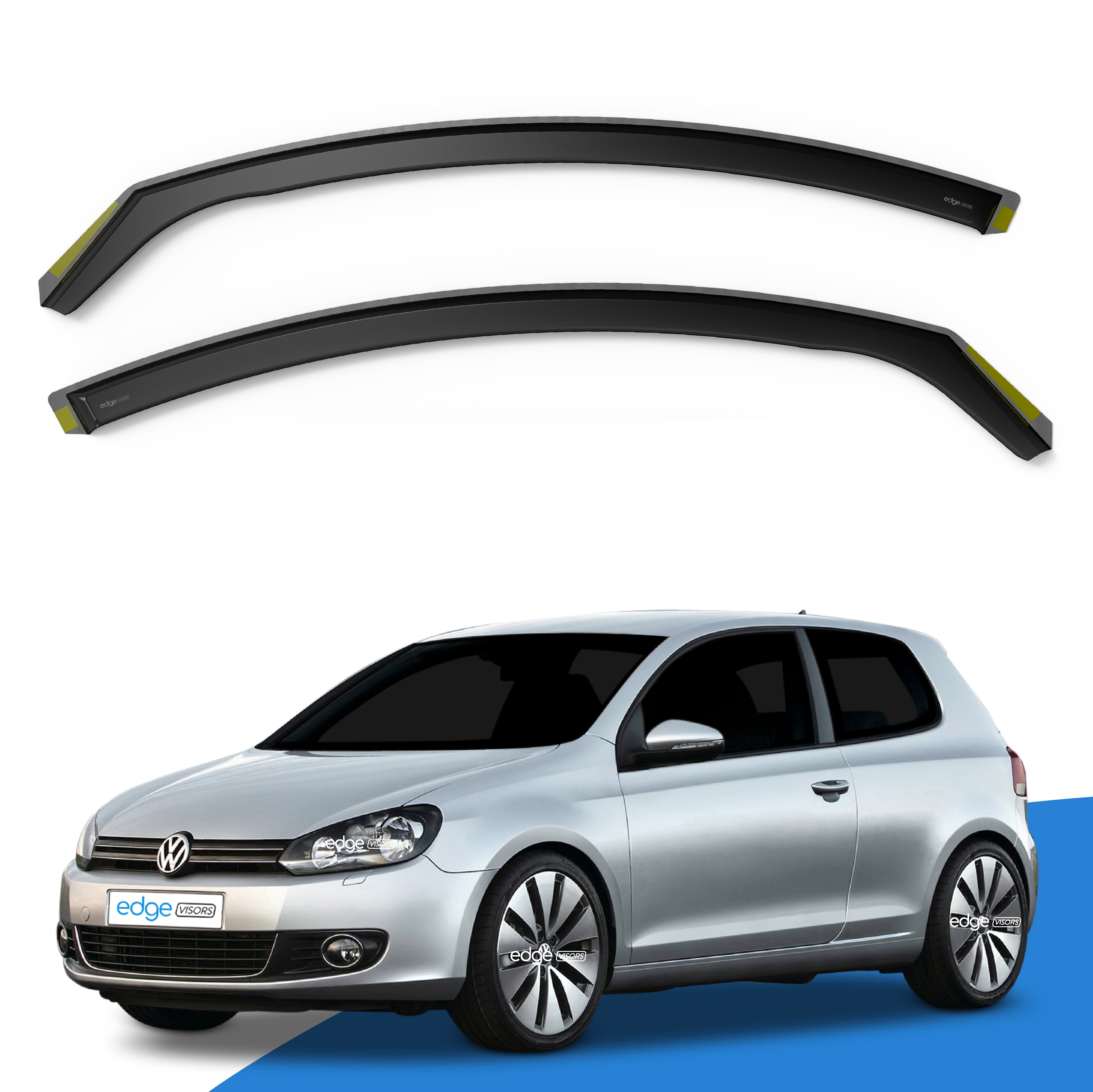 VW Golf MK6 2008-2012 3 Door Hatchback Wind Deflectors 2pc