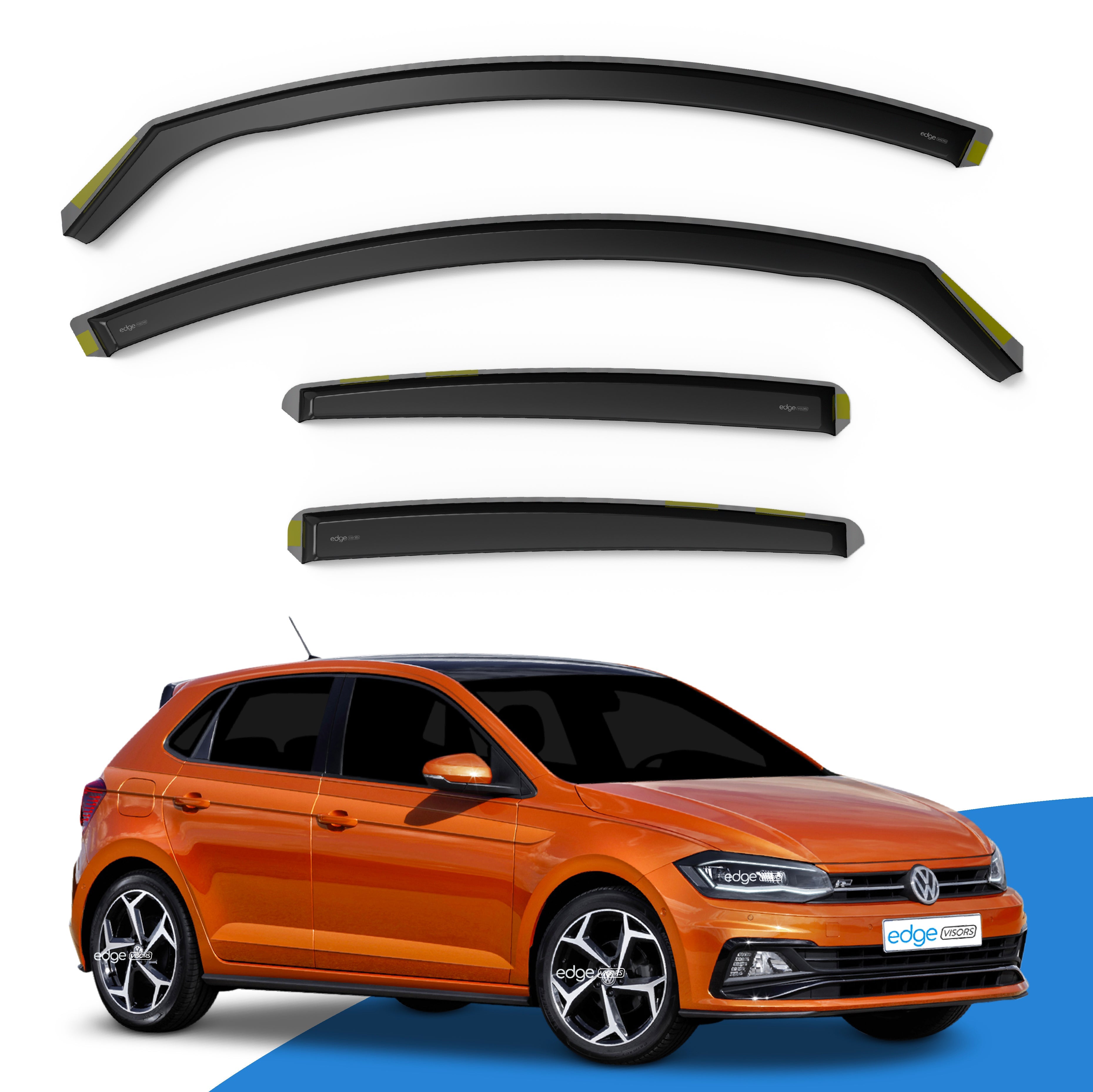 VW Polo MK6 2017-Onwards 5 Door Hatchback Wind Deflectors 4pc