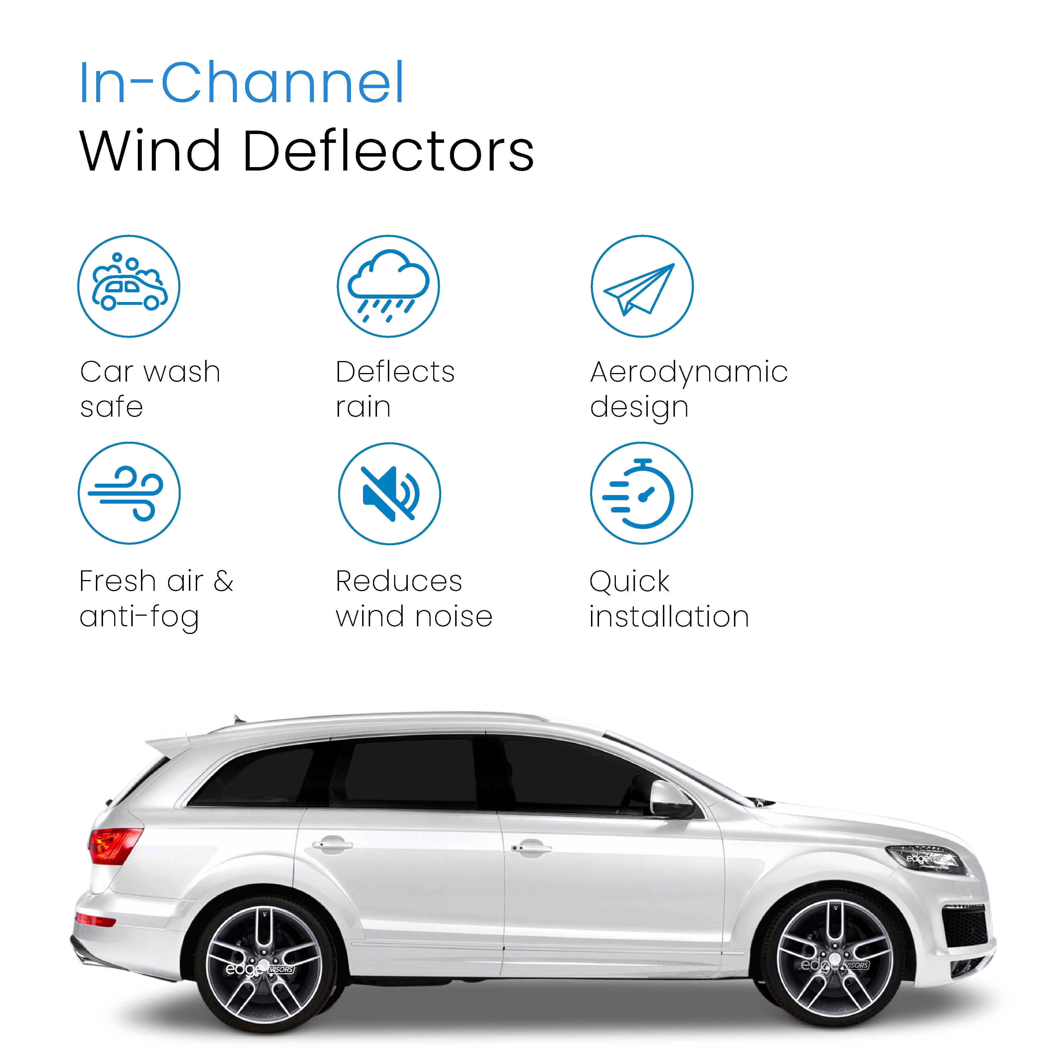 Audi Q7 MK1 4L 2005-2015 5 Door SUV Wind Deflectors 4pc