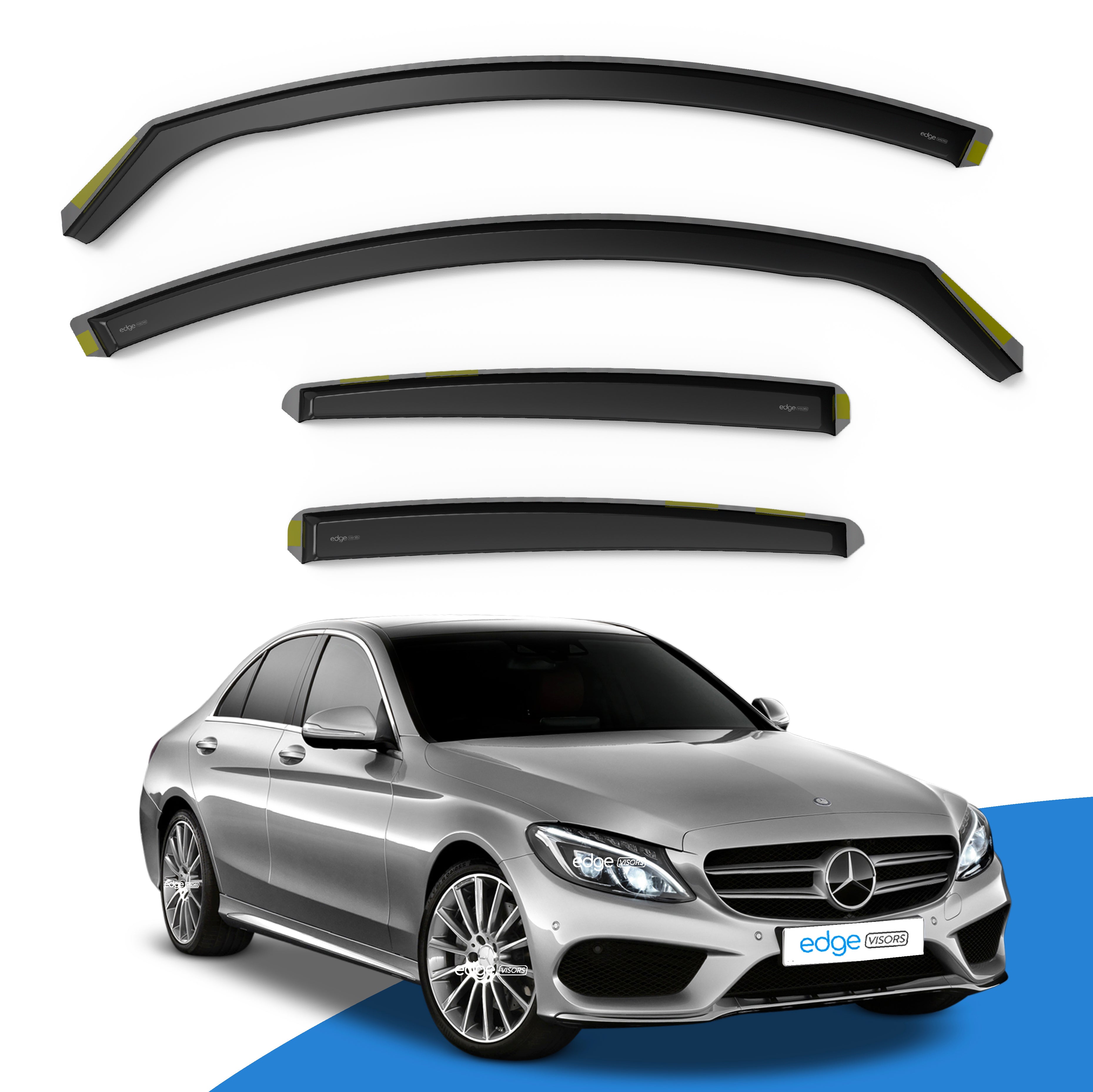 Mercedes C-Class W205 2014-2022 4 Door Saloon Wind Deflectors 4pc