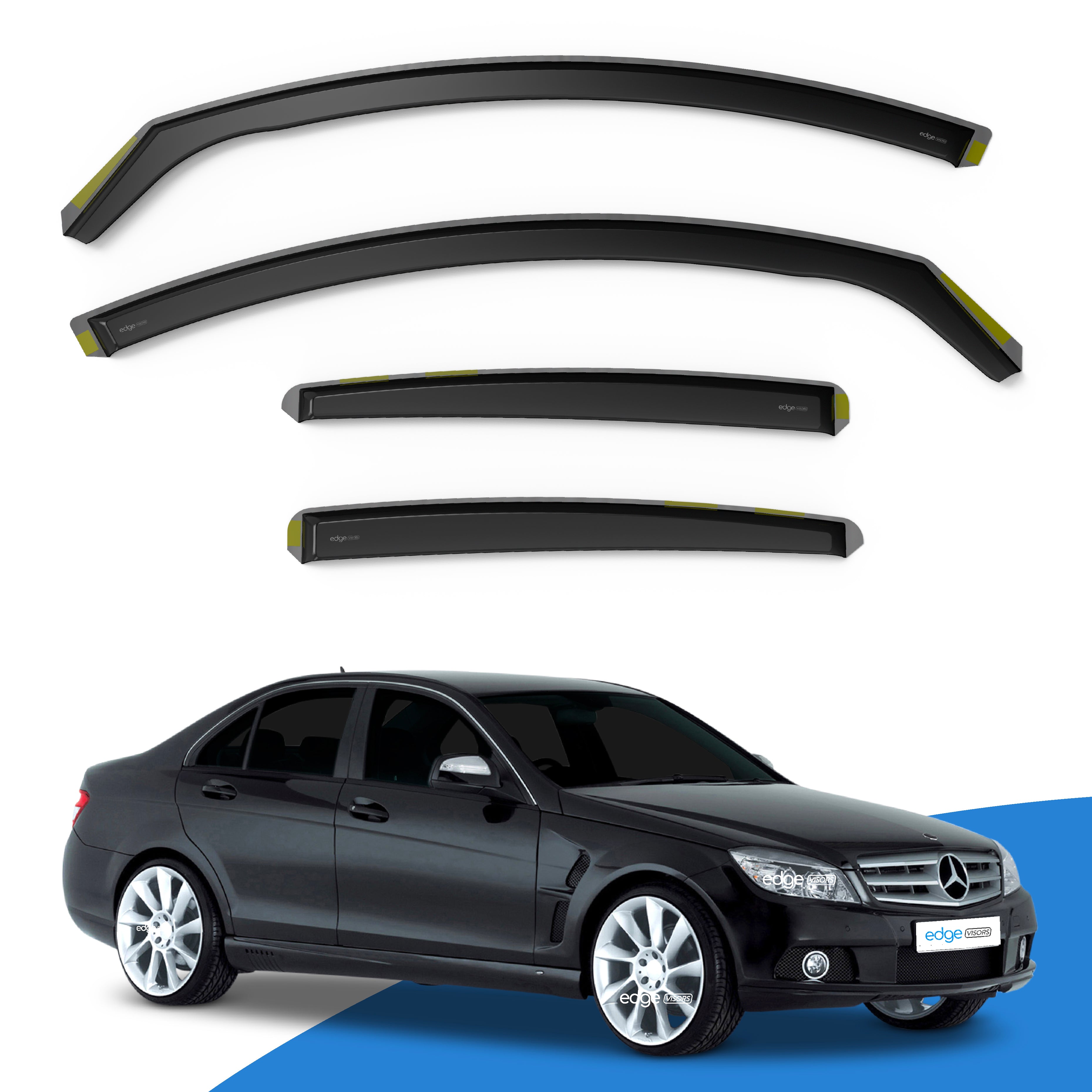 Mercedes C-Class W204 2007-2014 4 Door Saloon Wind Deflectors 4pc