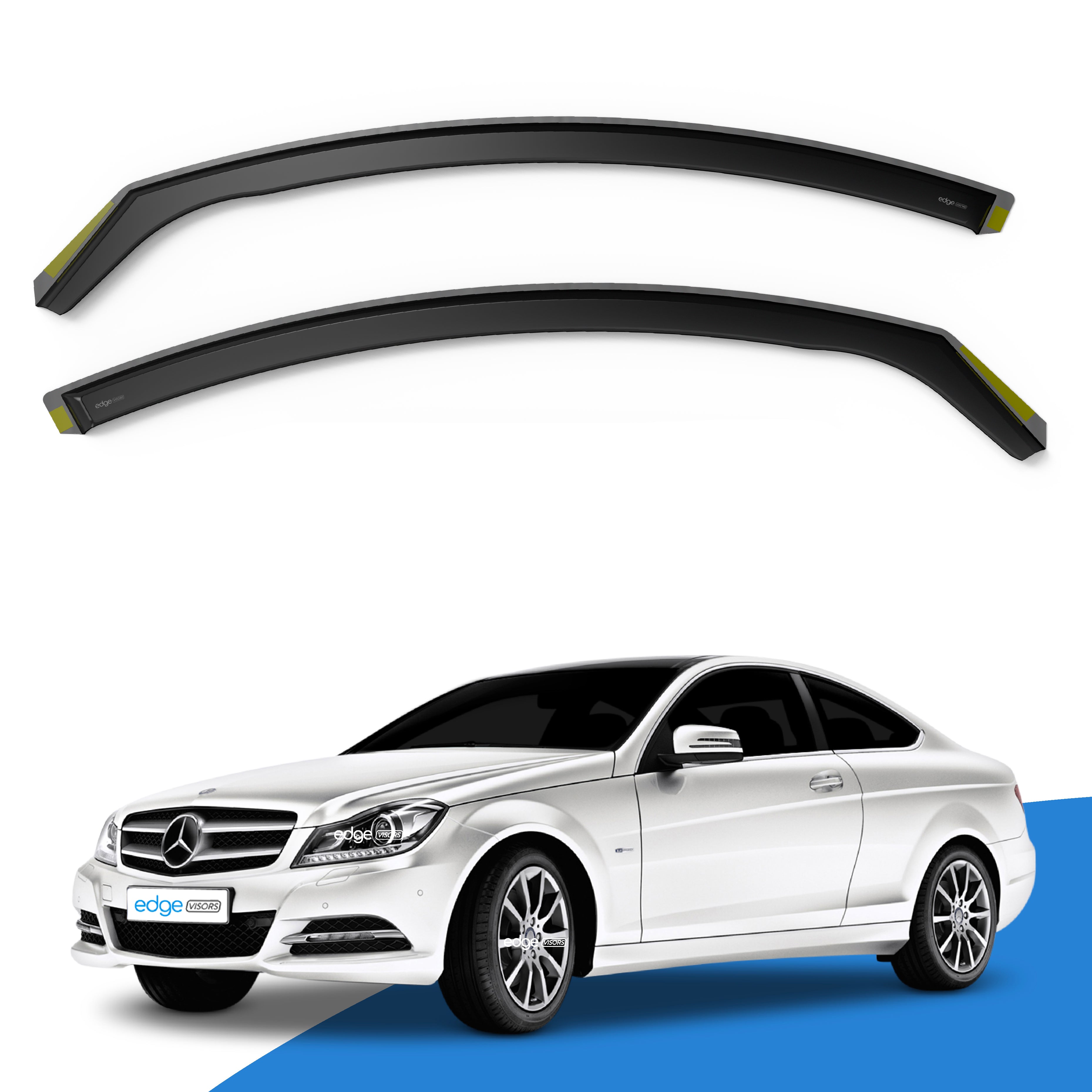 Mercedes C-Class W204 2006-2015 3 Door Coupe Wind Deflectors 2pc