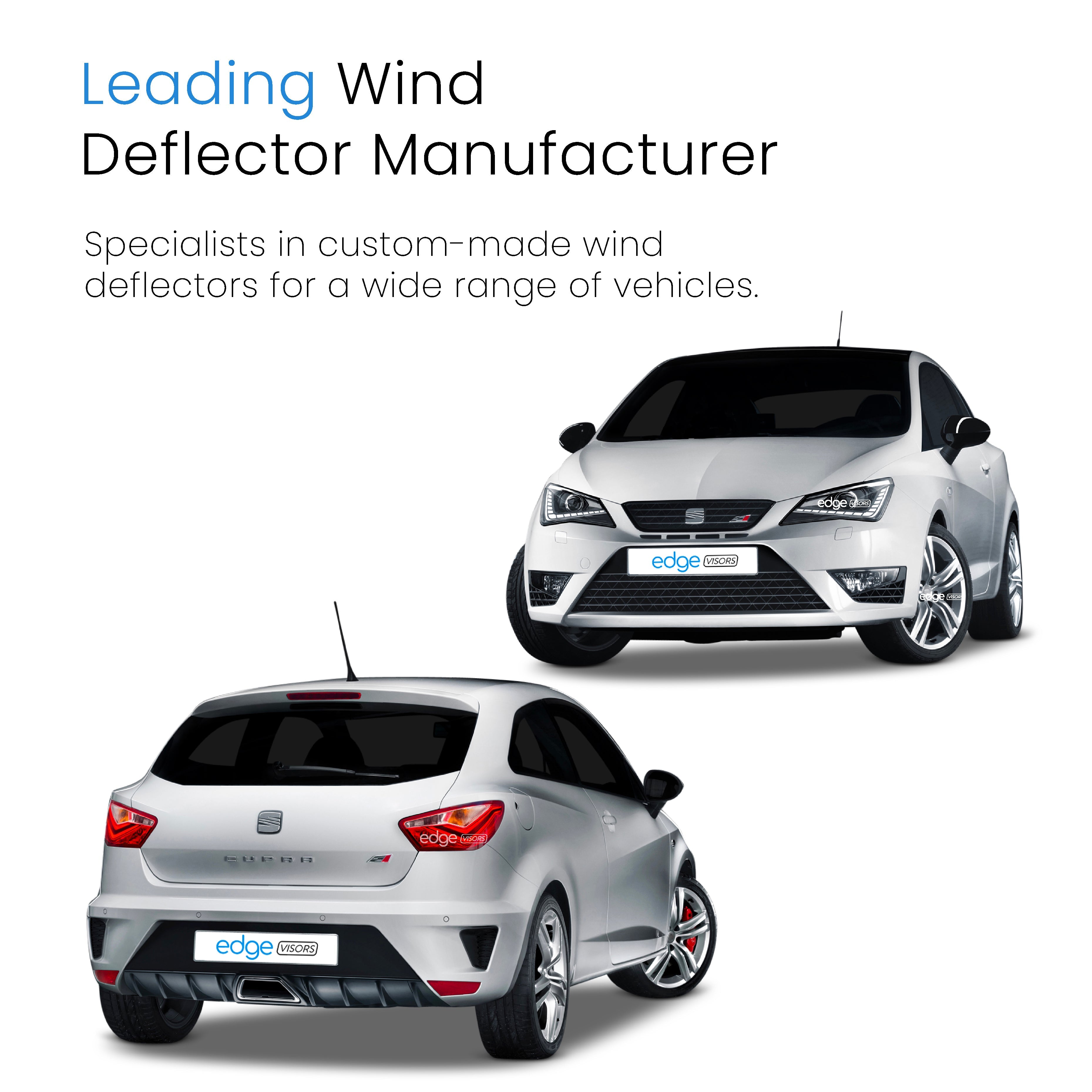 Seat Ibiza MK4 6J 2008-2017 3 Door Hatchback Wind Deflectors 2pc