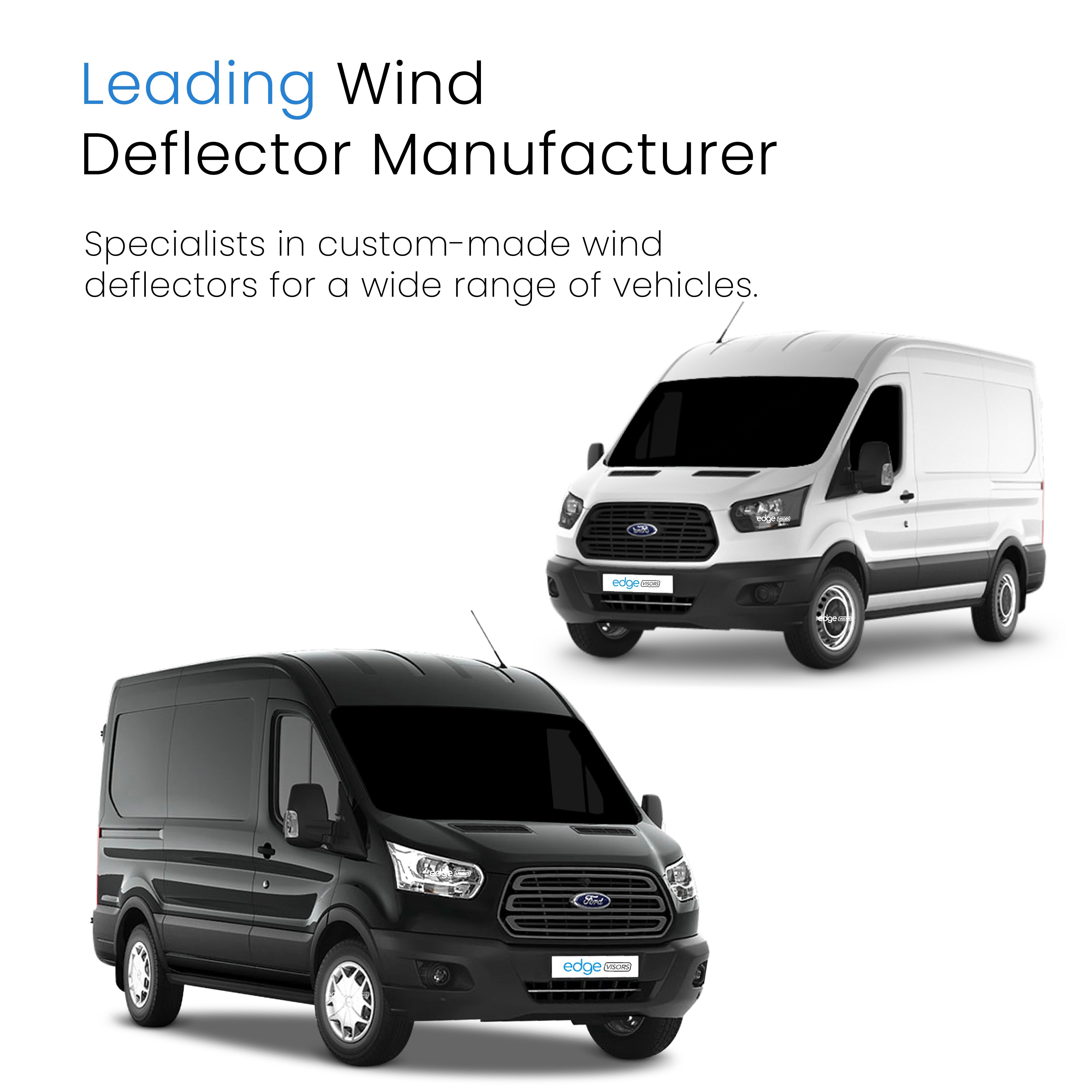 Ford Transit MK8 2013-Onwards 2 Door Van Wind Deflectors 2pc