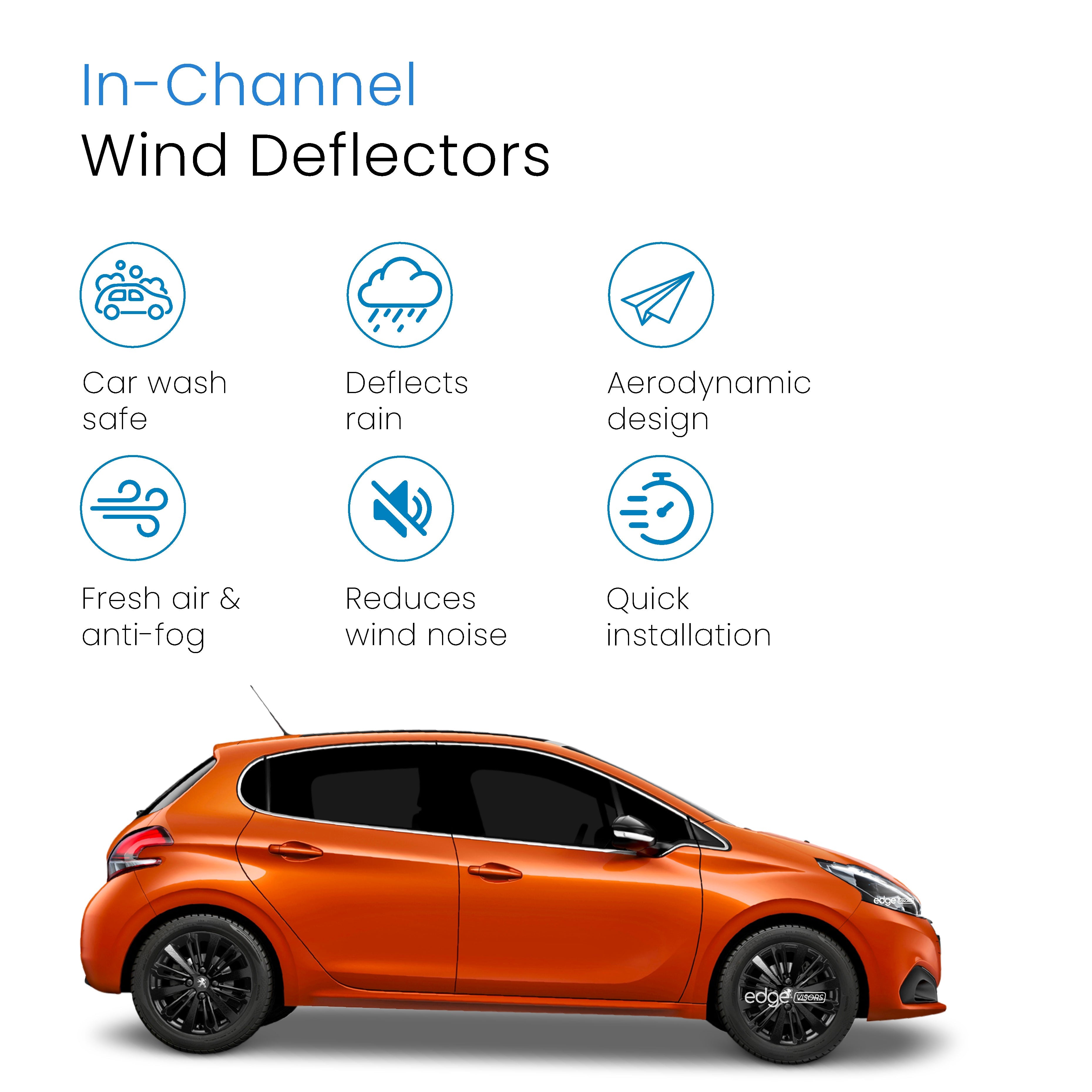 Peugeot 208 MK1 2012-2019 5 Door Hatchback Wind Deflectors 4pc