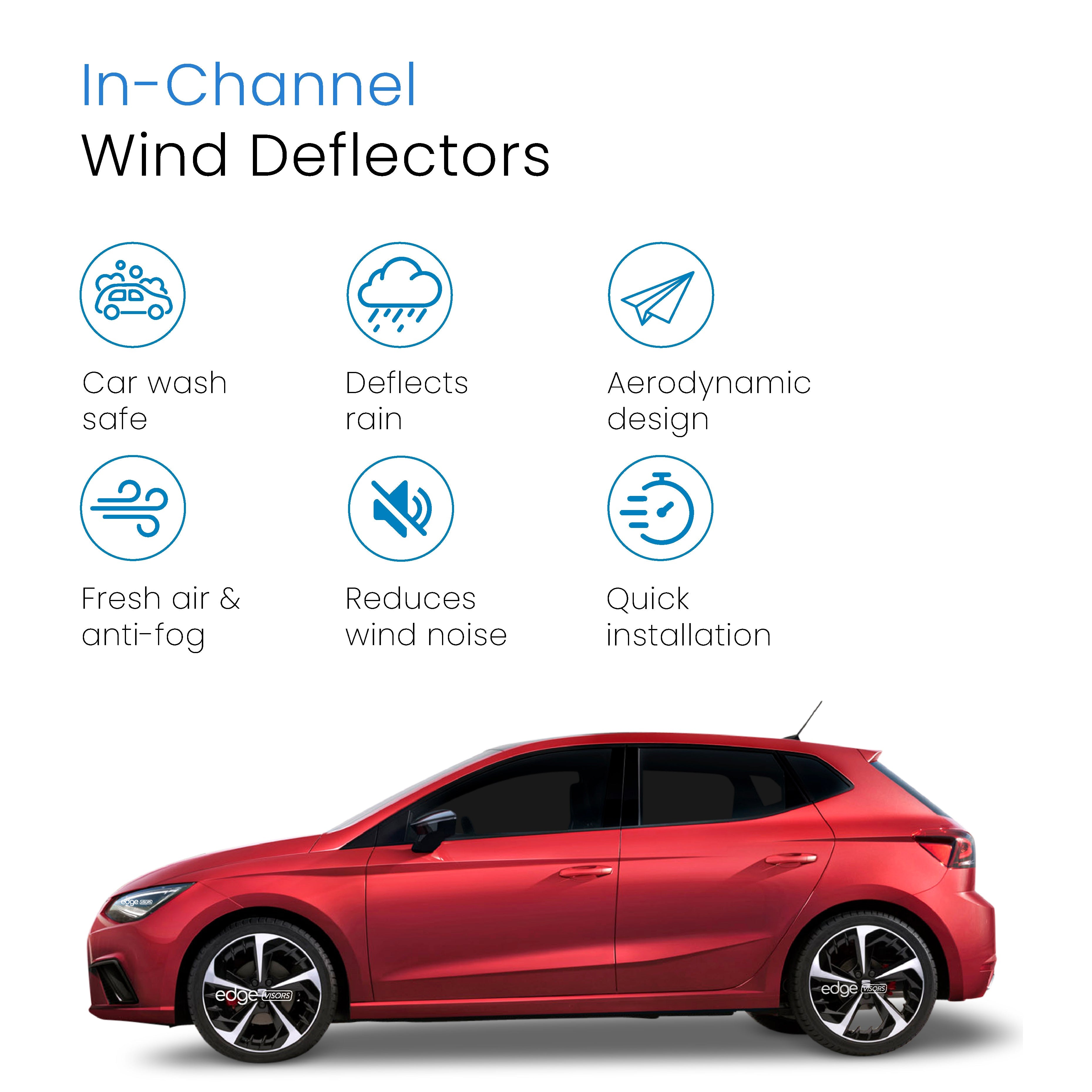 Seat Ibiza MK5 KJ 2017-Onwards 5 Door Hatchback Wind Deflectors 4pc