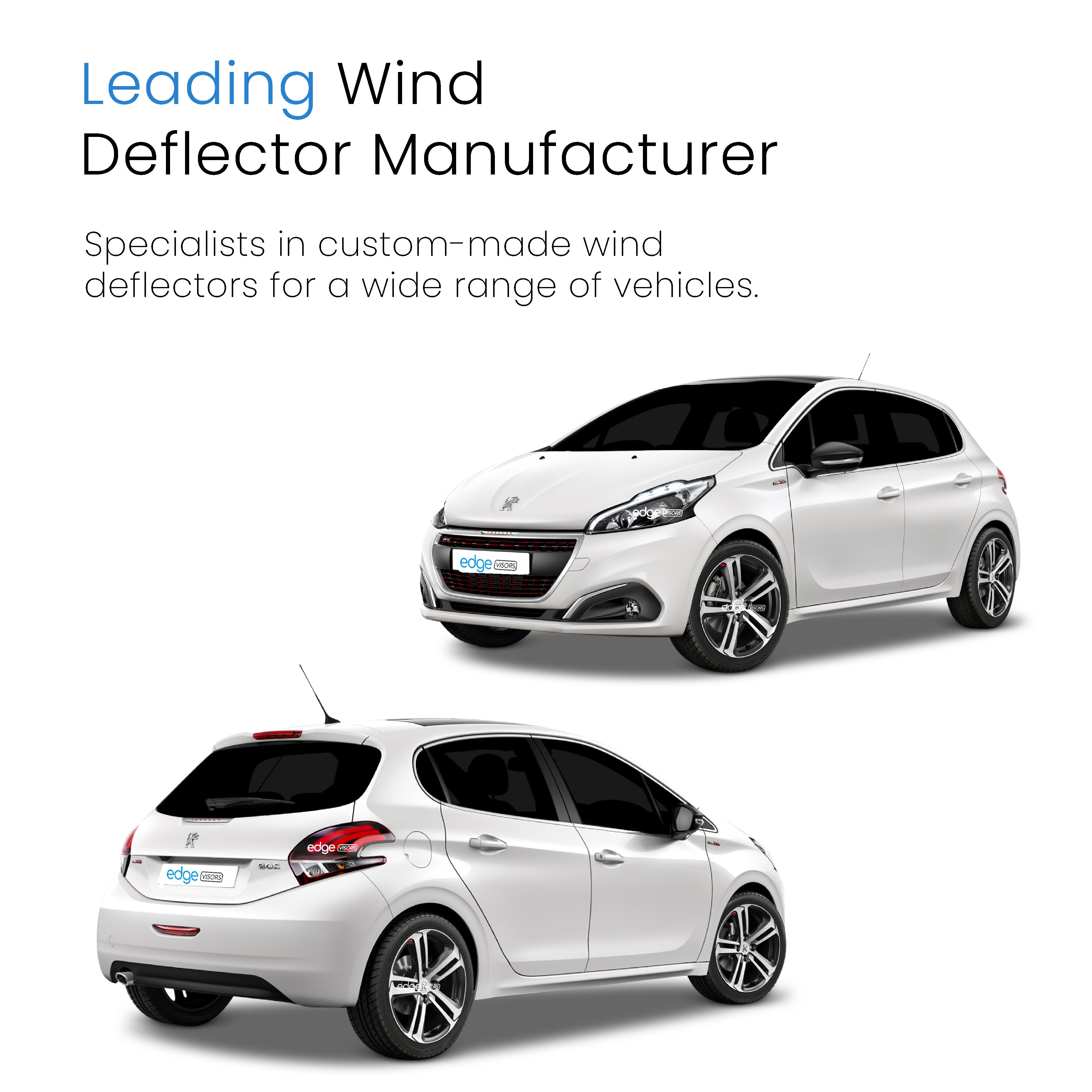Peugeot 208 MK1 2012-2019 5 Door Hatchback Wind Deflectors 4pc