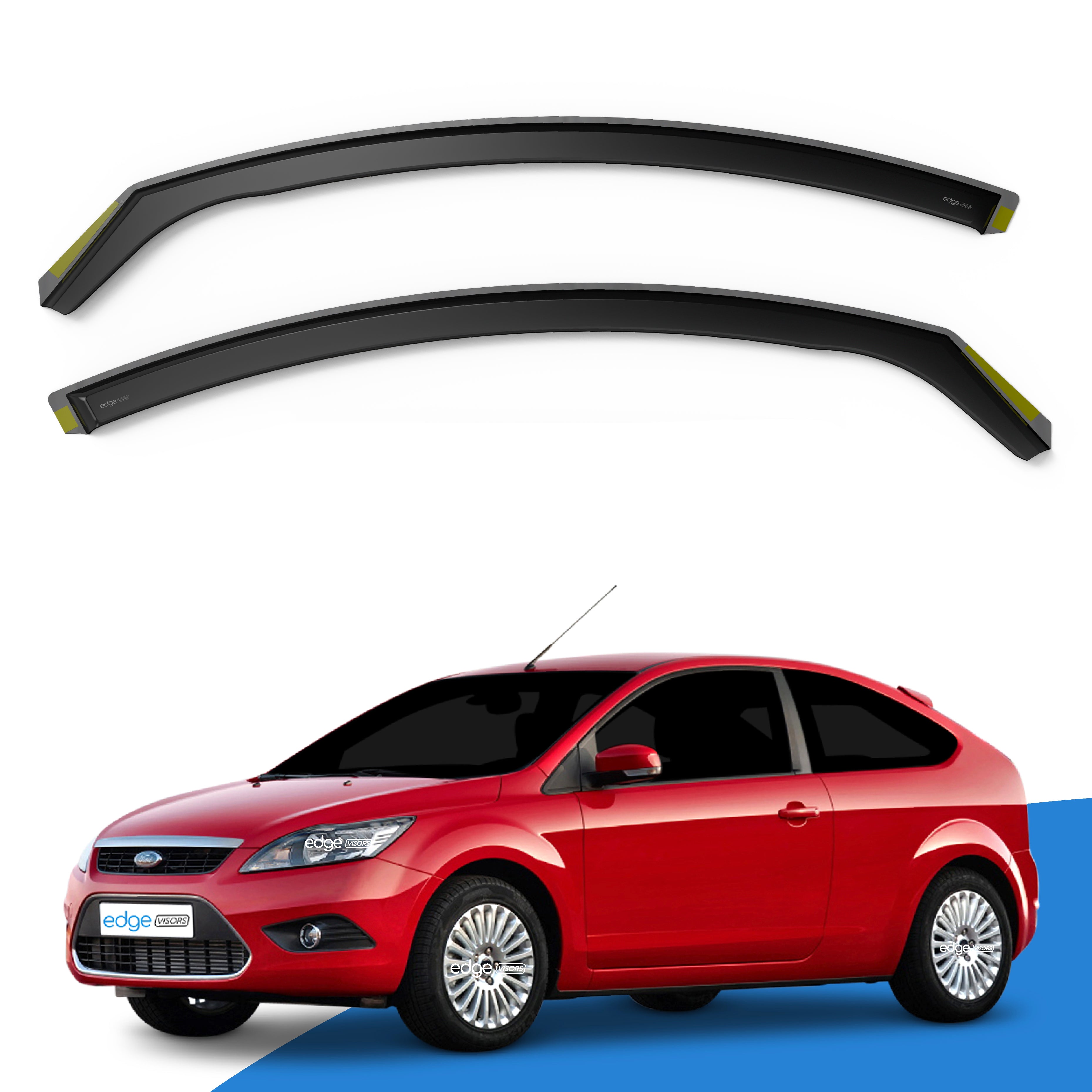 Ford Focus MK2 / ST RS 2004-2011 3 Door Hatchback Wind Deflectors 2pc