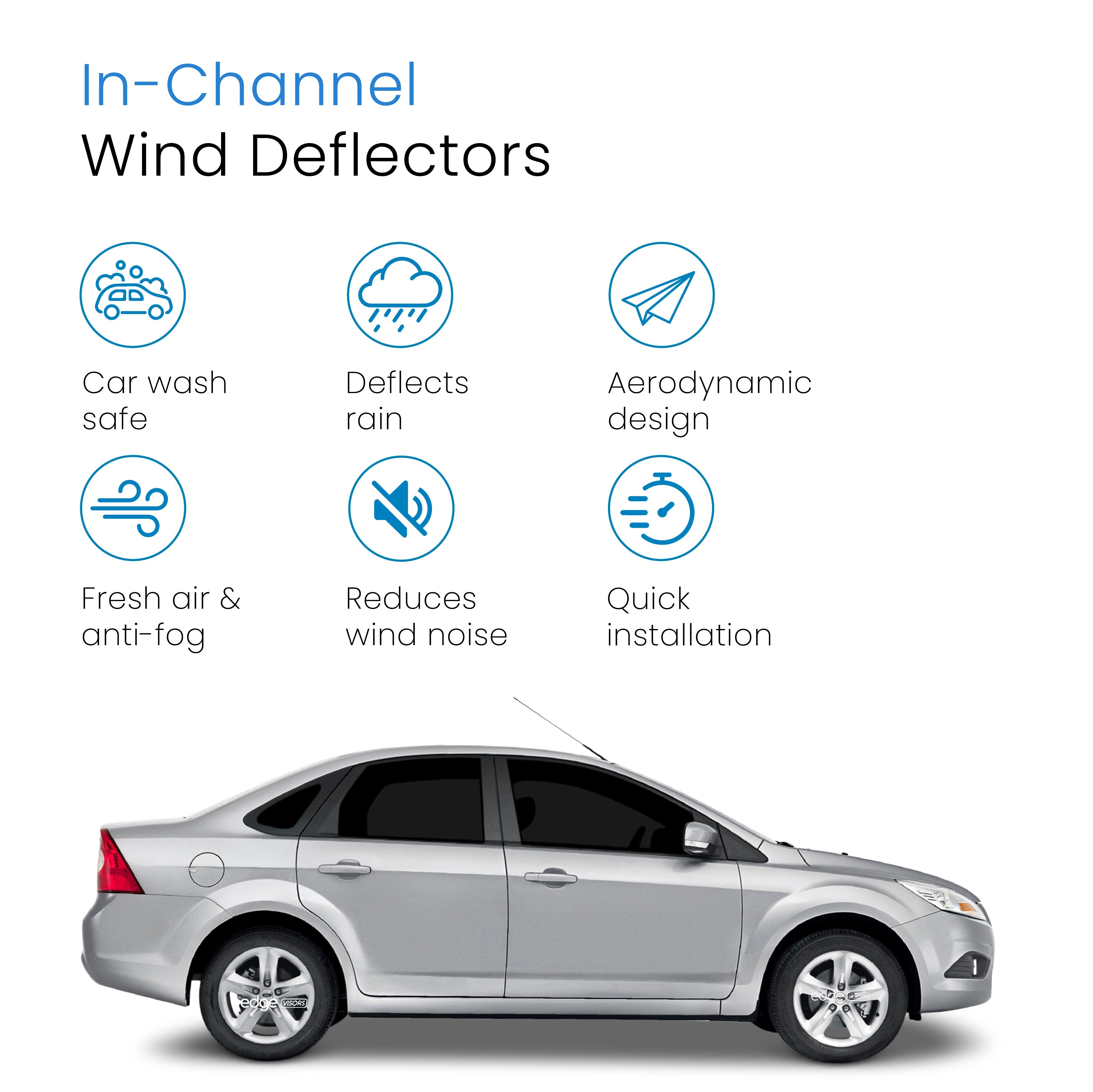 Ford Focus MK2 2004-2011 5 Door Hatchback Wind Deflectors 4pc