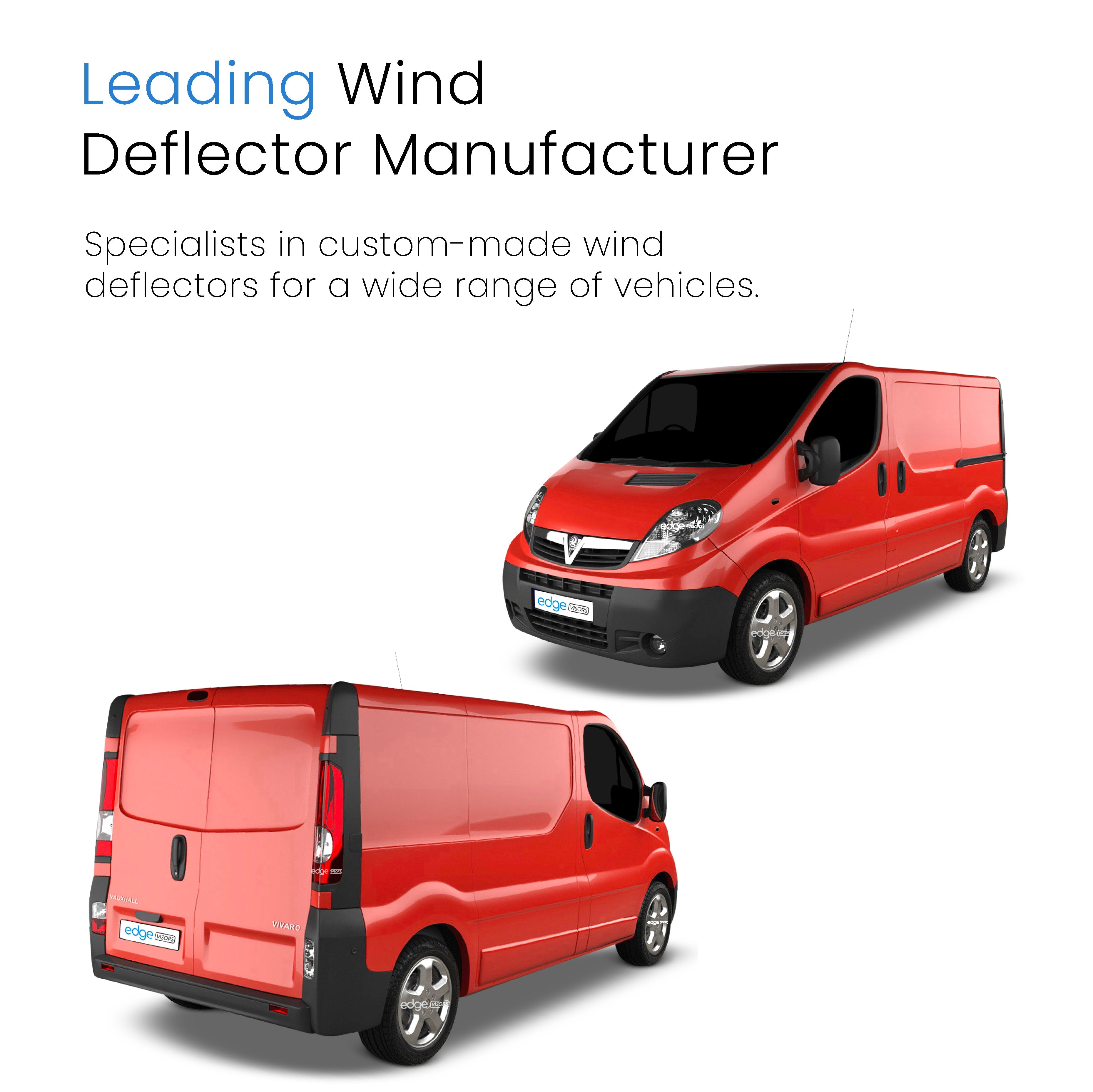 Vauxhall Vivaro MK1 2001-2014 2 Door Van Short Fit Wind Deflectors 2pc