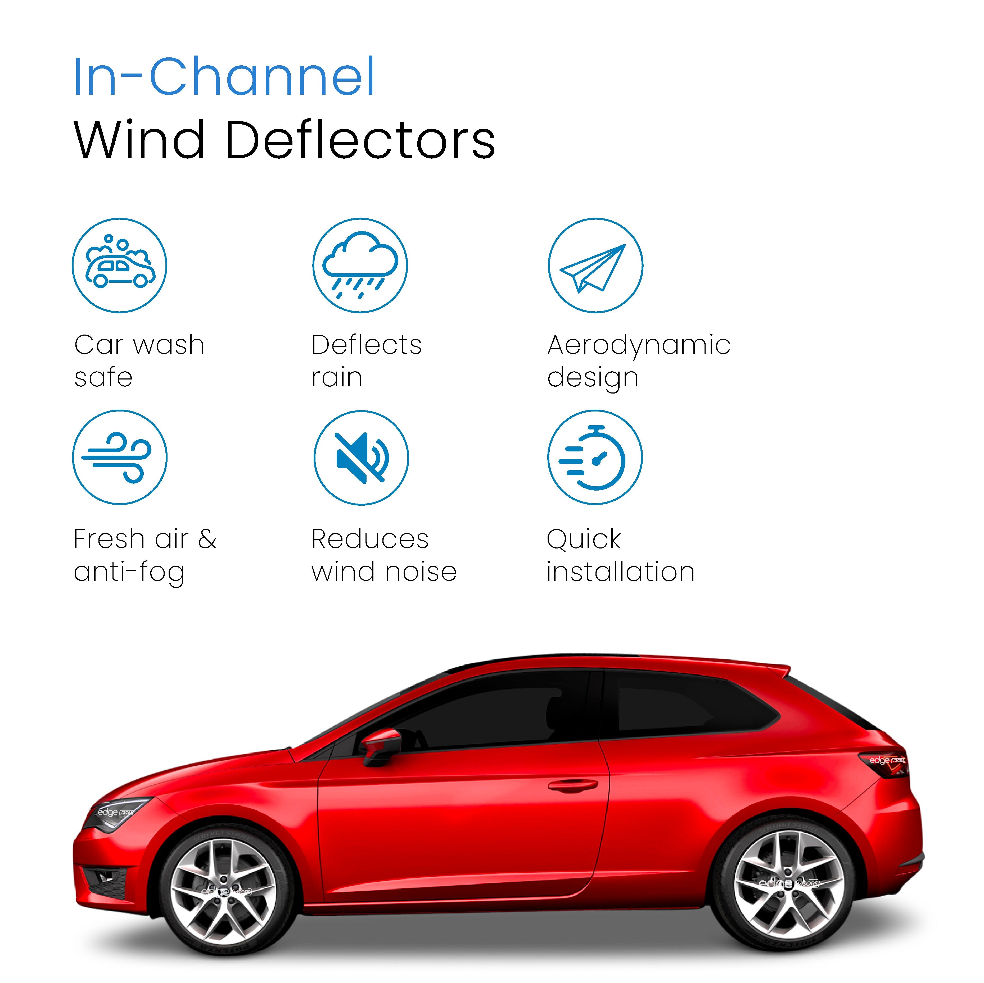 Seat Leon MK3 2013-2020 3 Door Hatchback Wind Deflectors 2pc