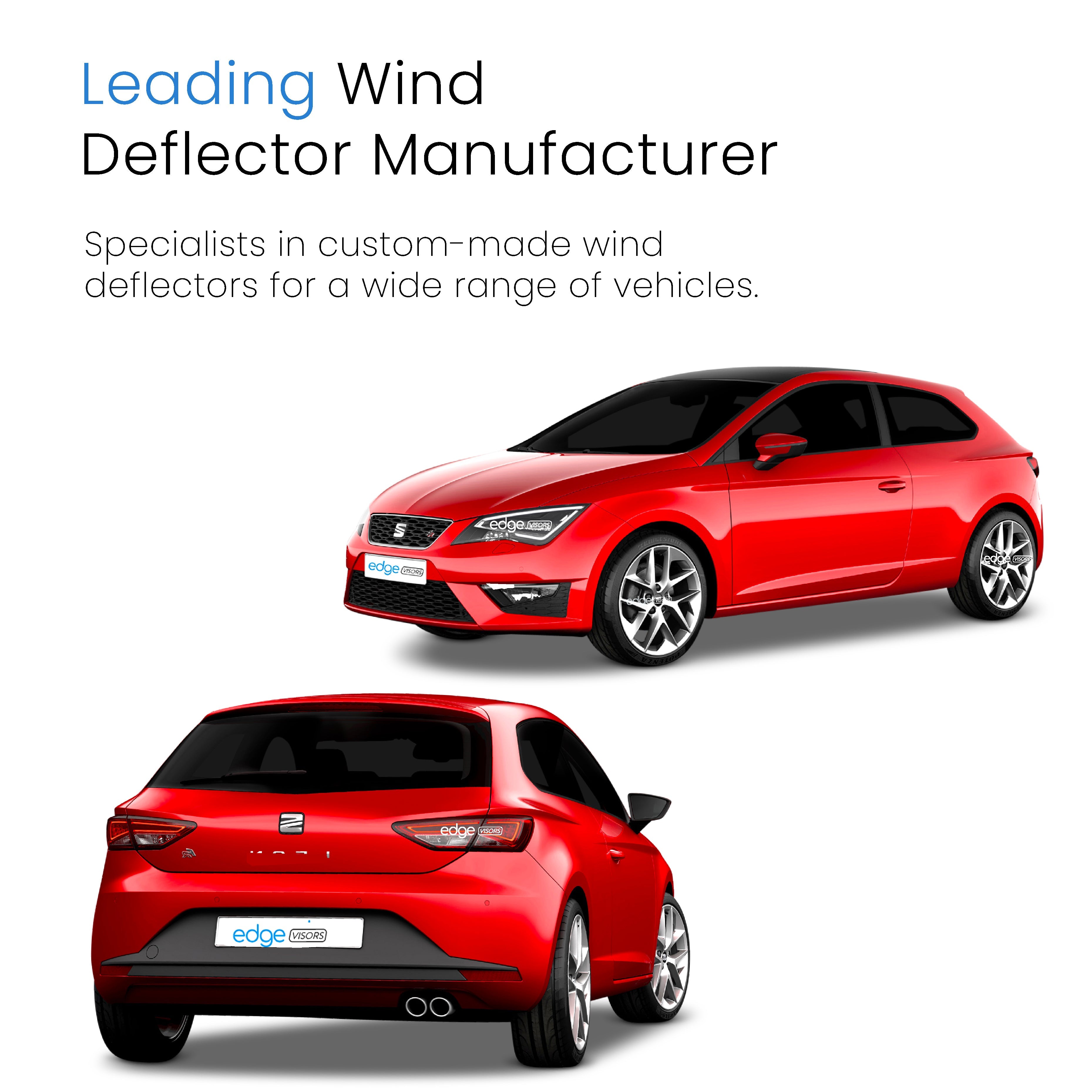 Seat Leon MK3 2013-2020 3 Door Hatchback Wind Deflectors 2pc