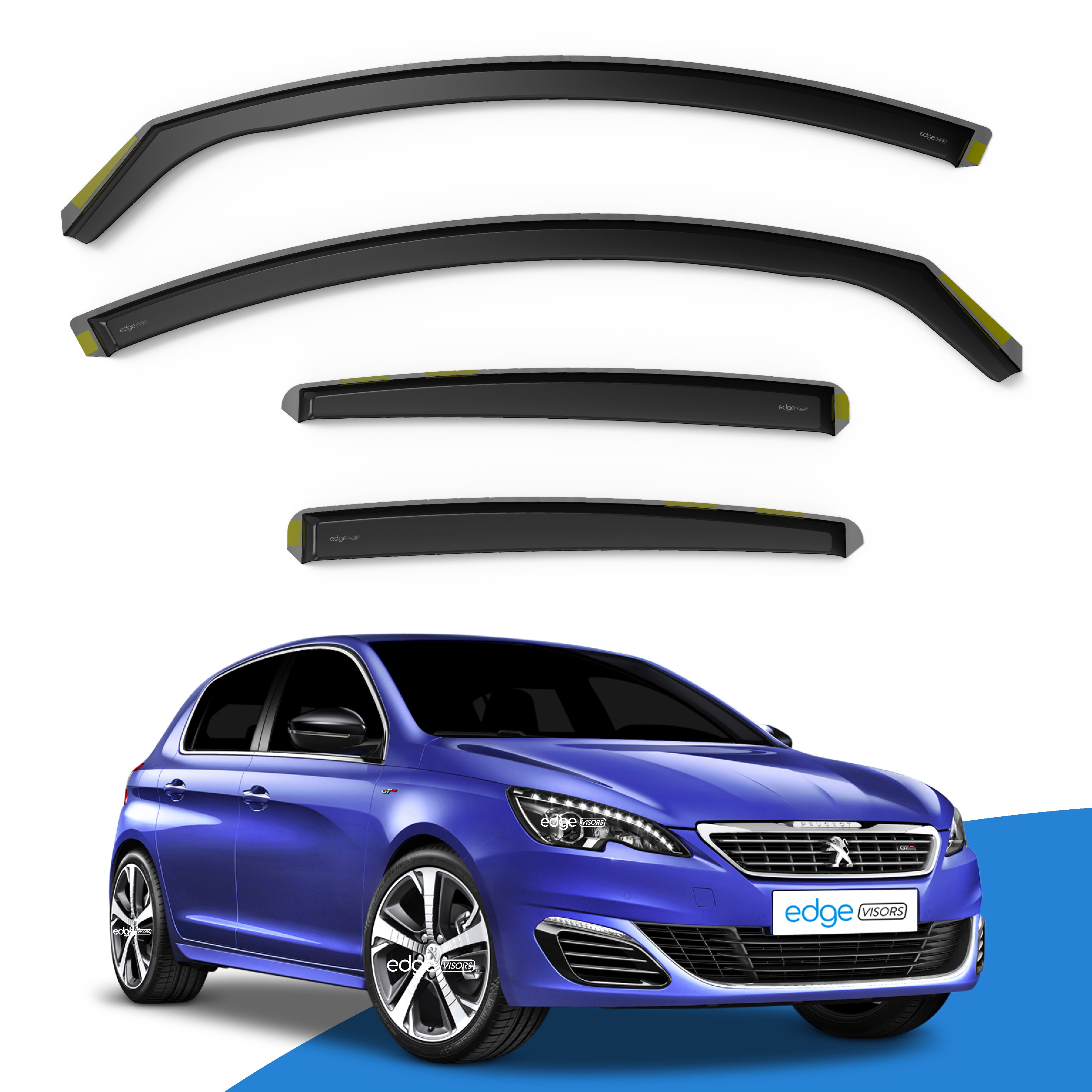 Peugeot 308 MK2 2013-2021 5 Door Hatchback Wind Deflectors 4pc