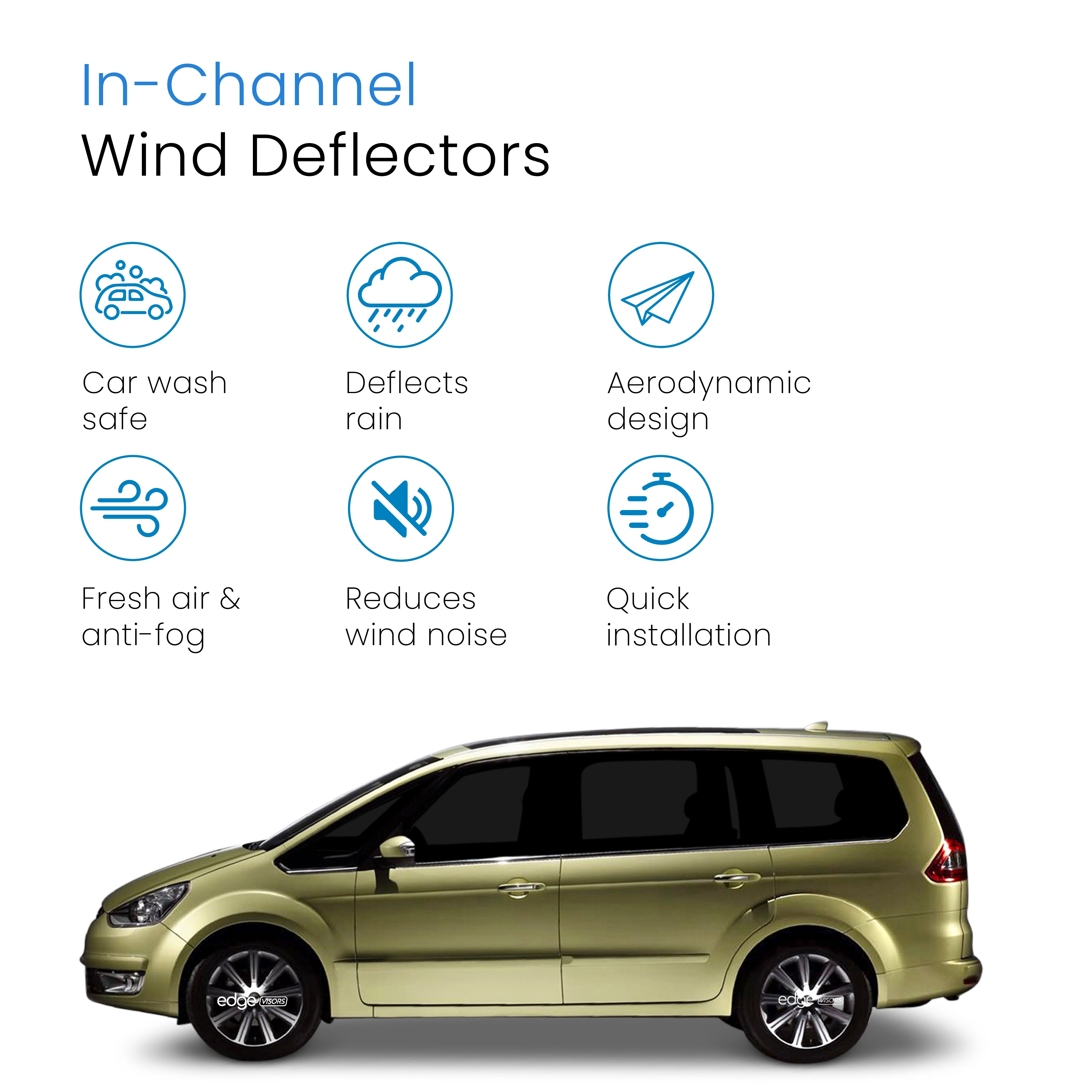 Ford Galaxy MK3 2006-2015 5 Door Van Wind Deflectors 4pc