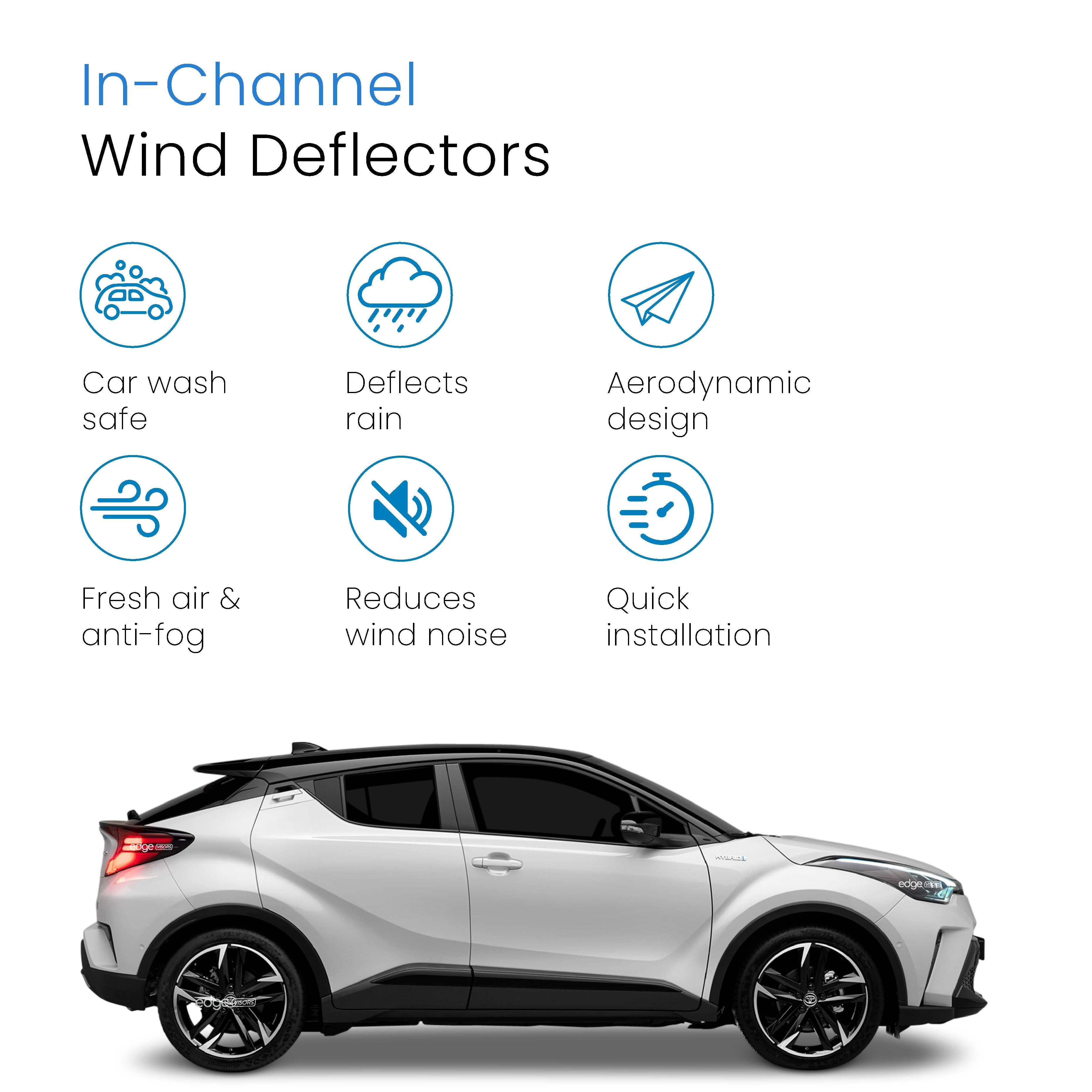 Toyota C-HR MK1 2016-2023 5 Door SUV Wind Deflectors 4pc