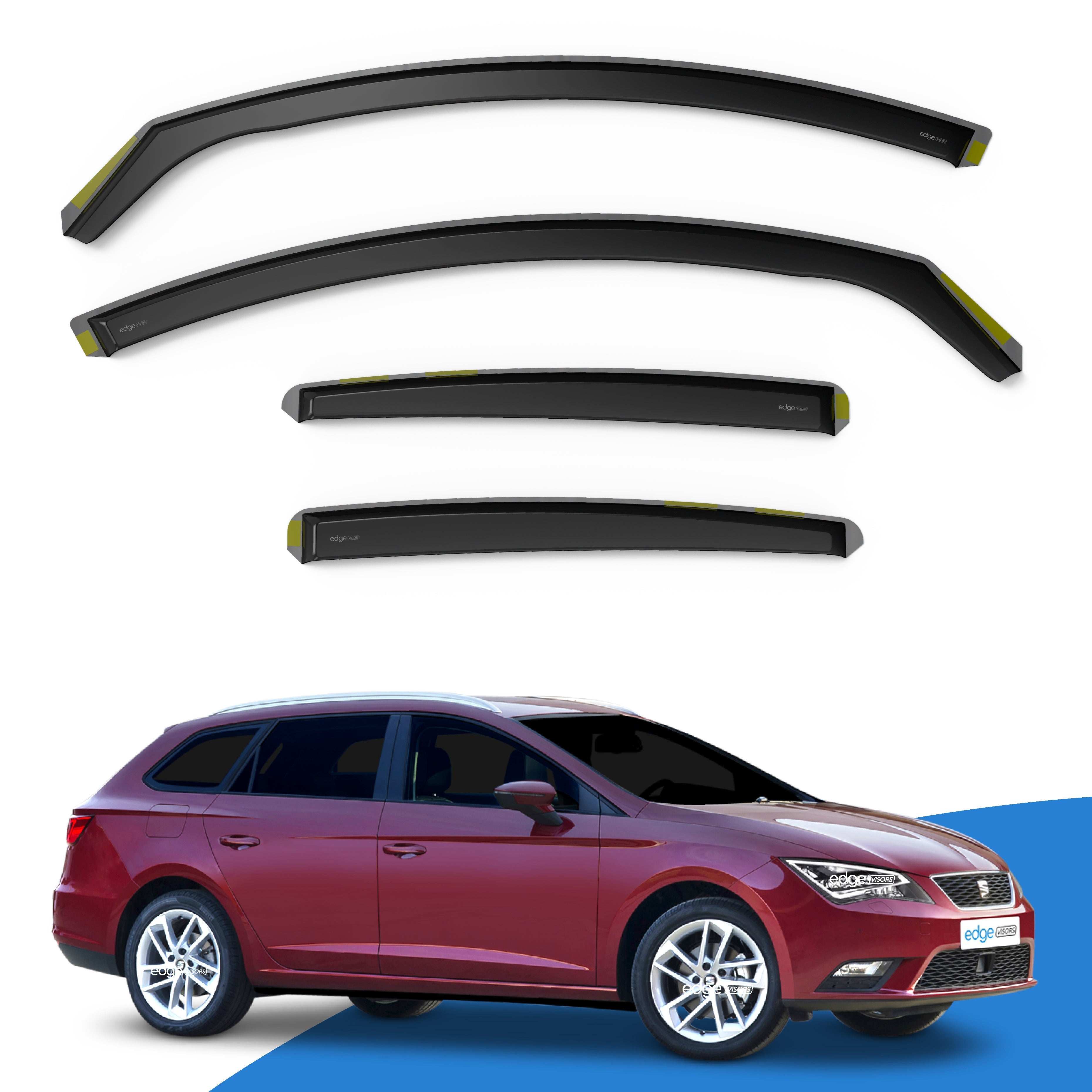 Seat Leon ST MK3 2014-2019 5 Door Estate Wind Deflectors 4pc