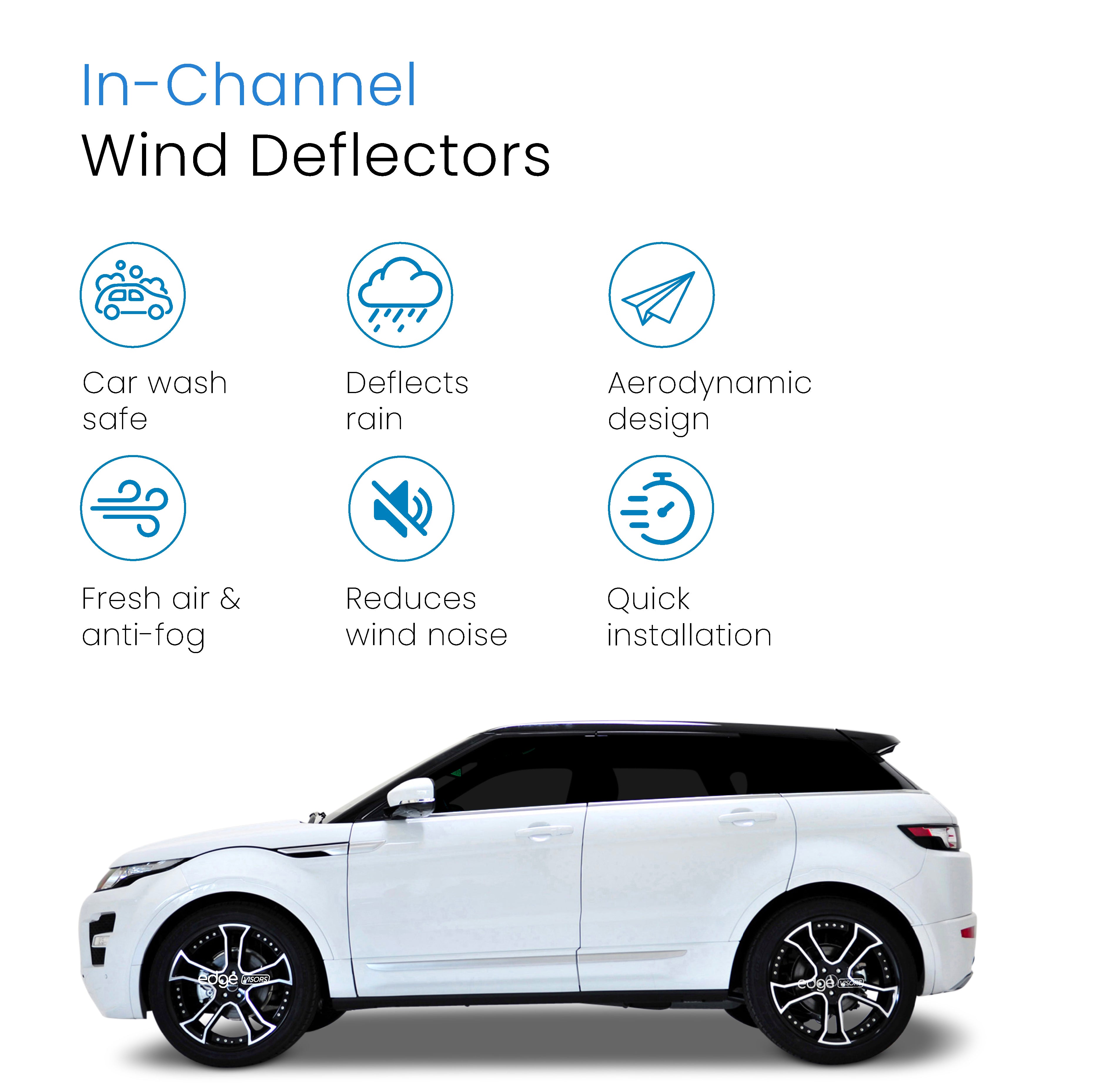 Range Rover Evoque MK1 2011-2018 5 Door SUV Wind Deflectors 4pc