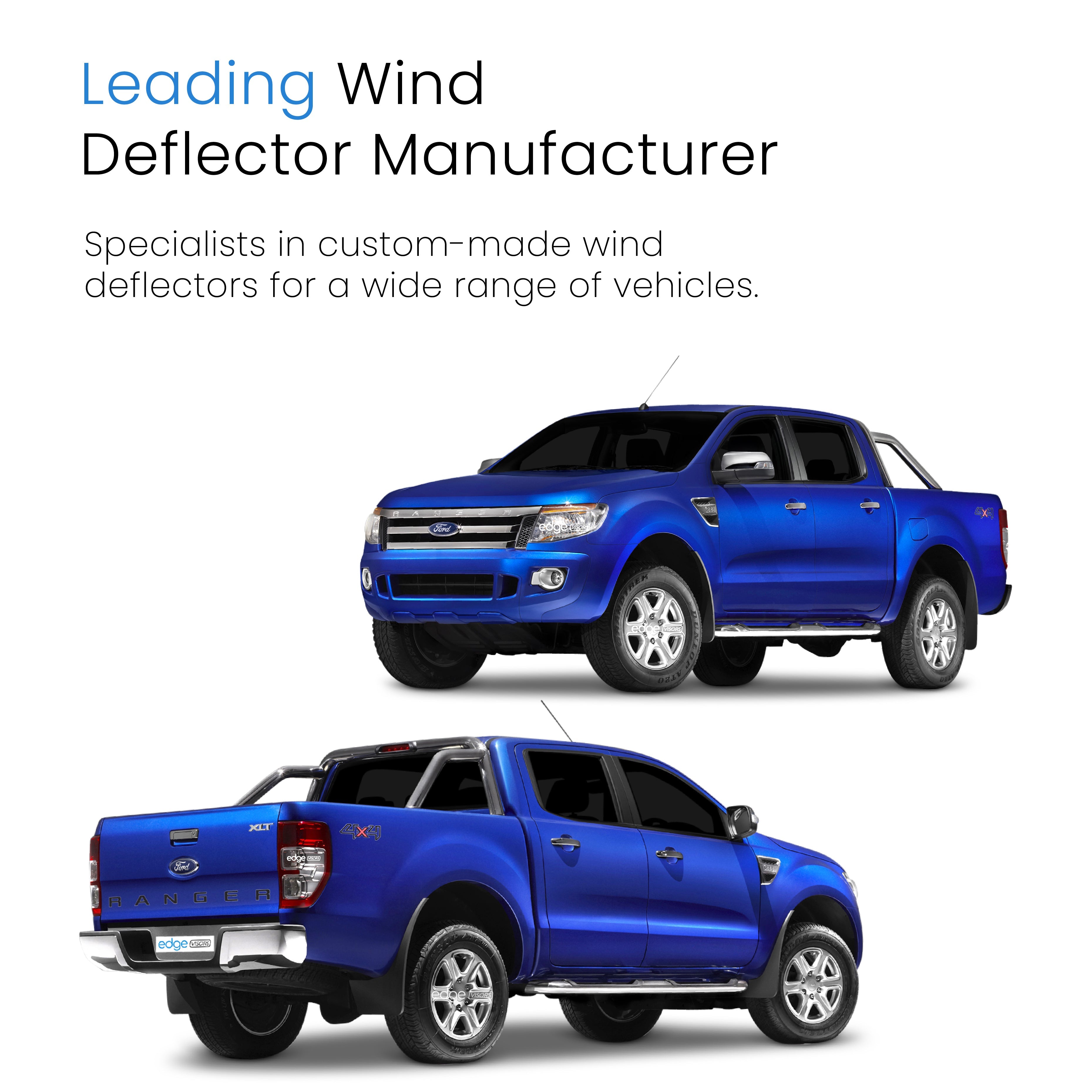 Ford Ranger MK3 2012-2023 4 Door Pick-Up Wind Deflectors 4pc