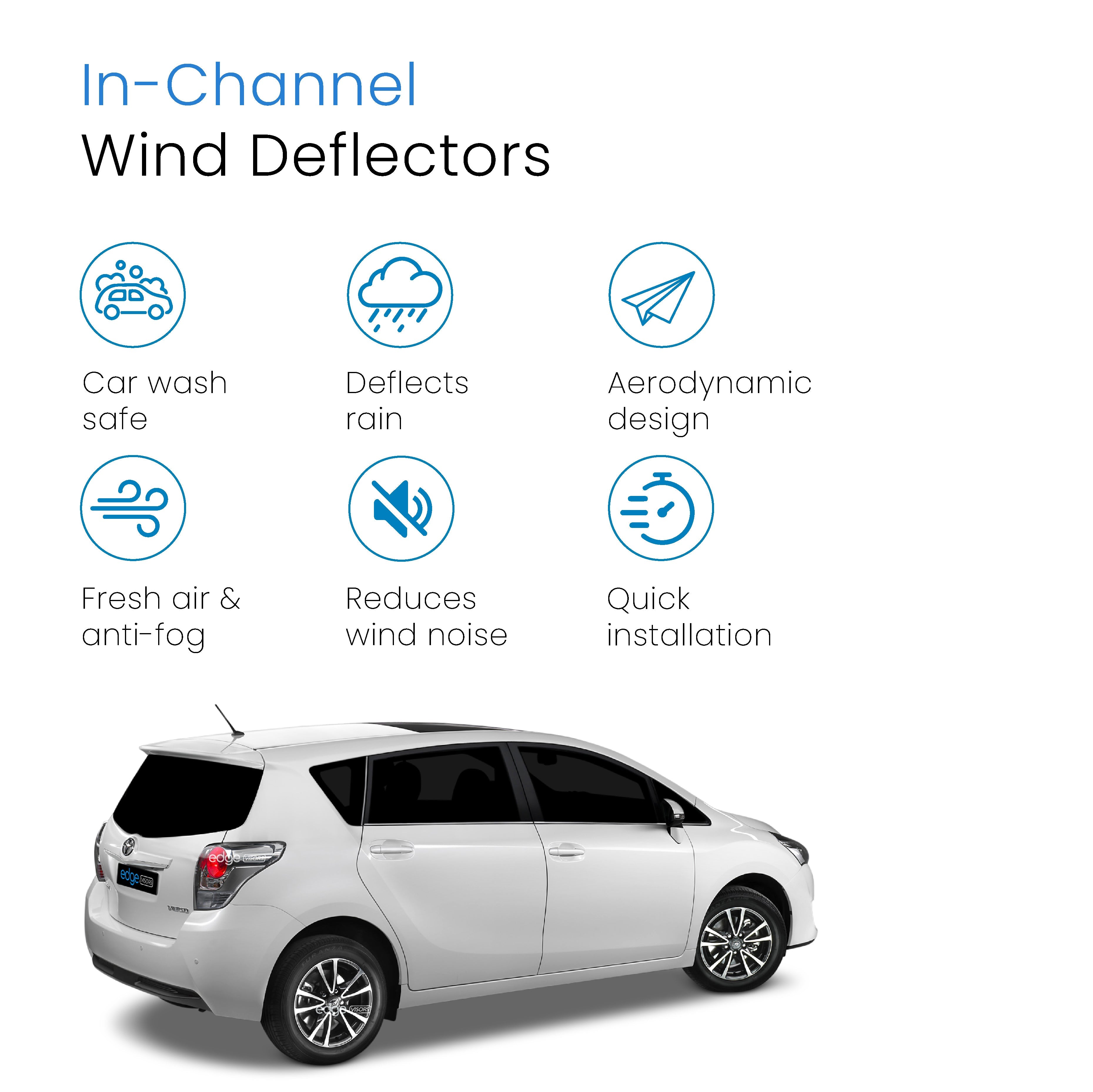 Toyota Verso MK1 2009-2018 5 Door MPV Wind Deflectors 4pc