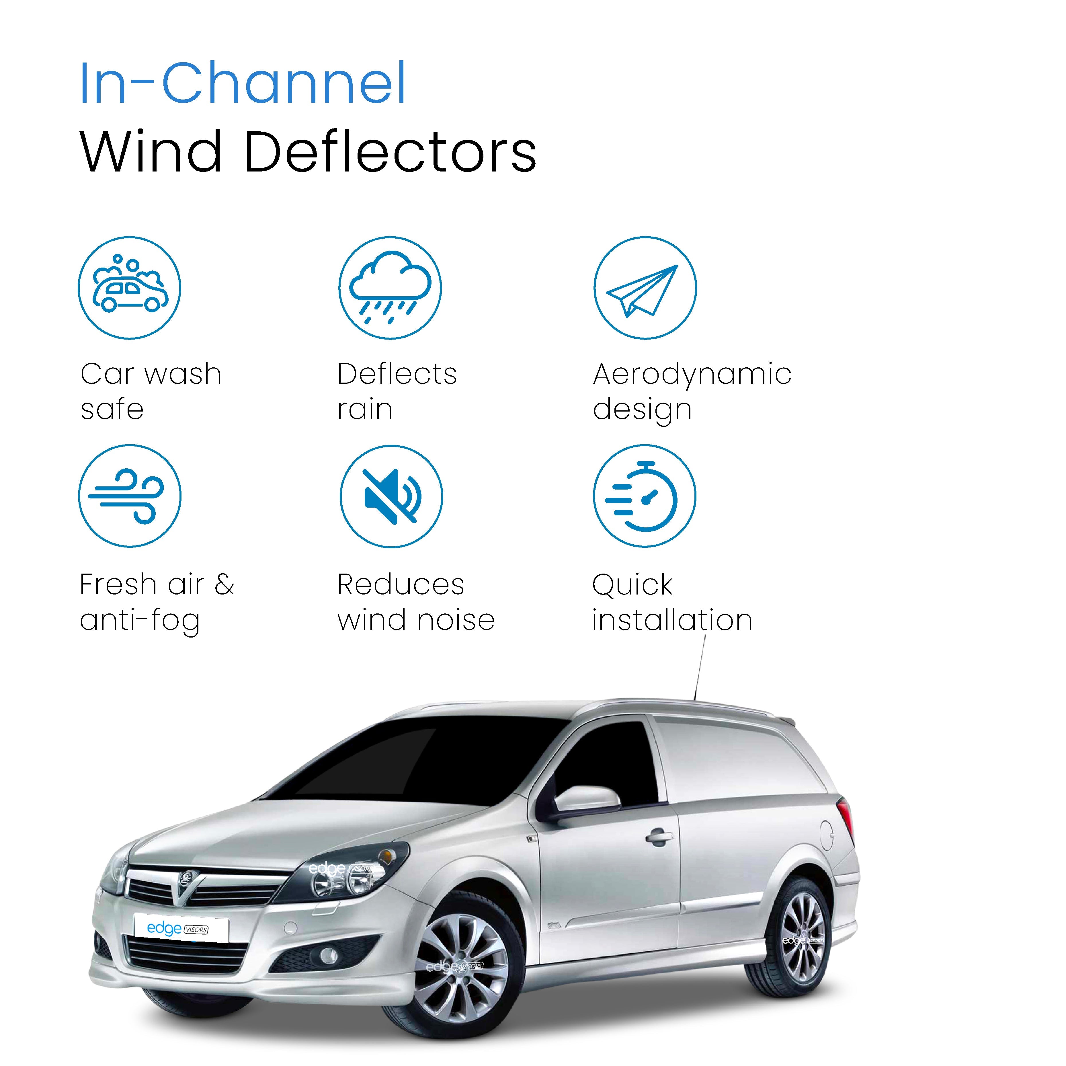 Vauxhall Astra H MK5 2004-2012 5 Door Estate Wind Deflectors 2pc