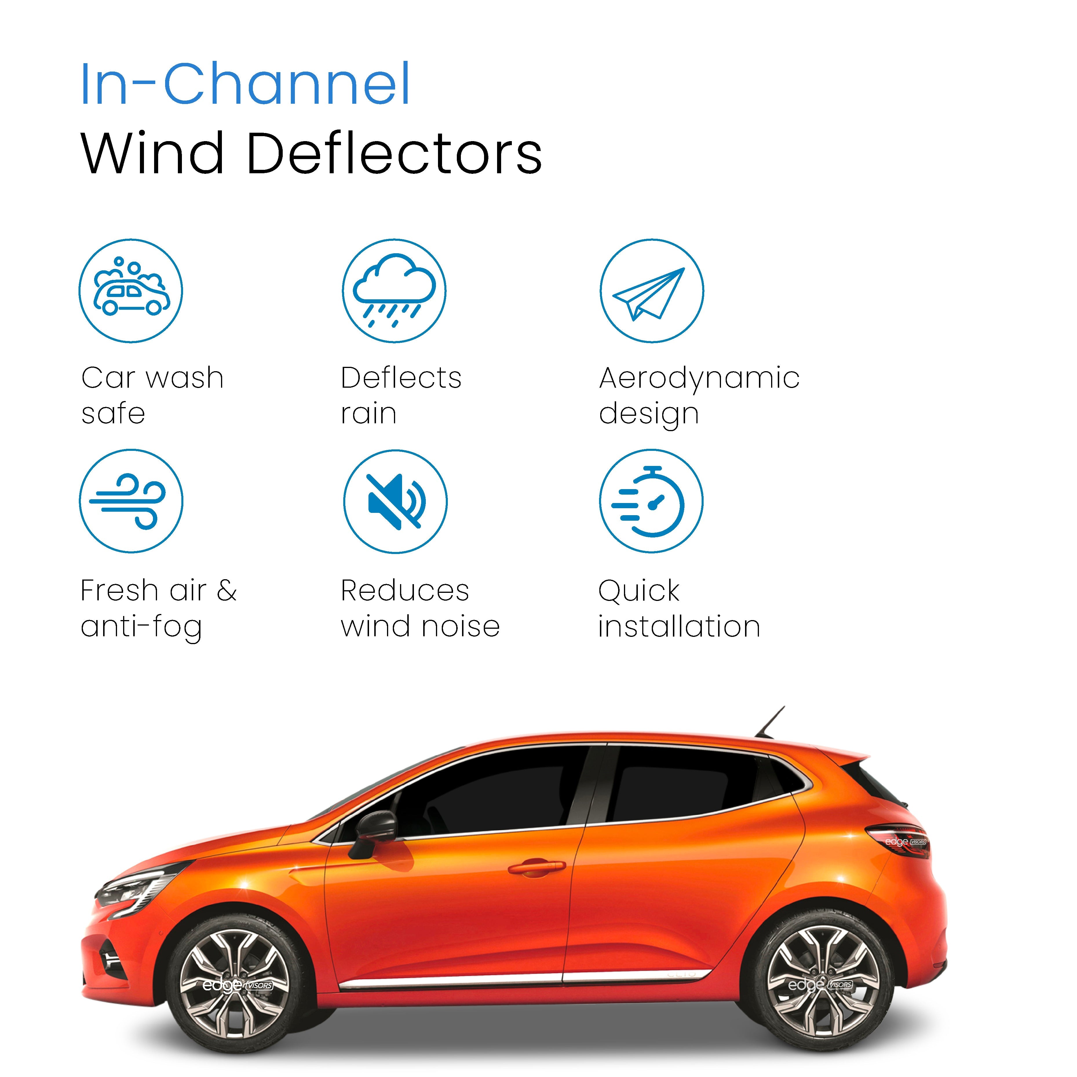 Renault Clio MK5 2019-Onwards 5 Door Hatchback Wind Deflectors 4pc