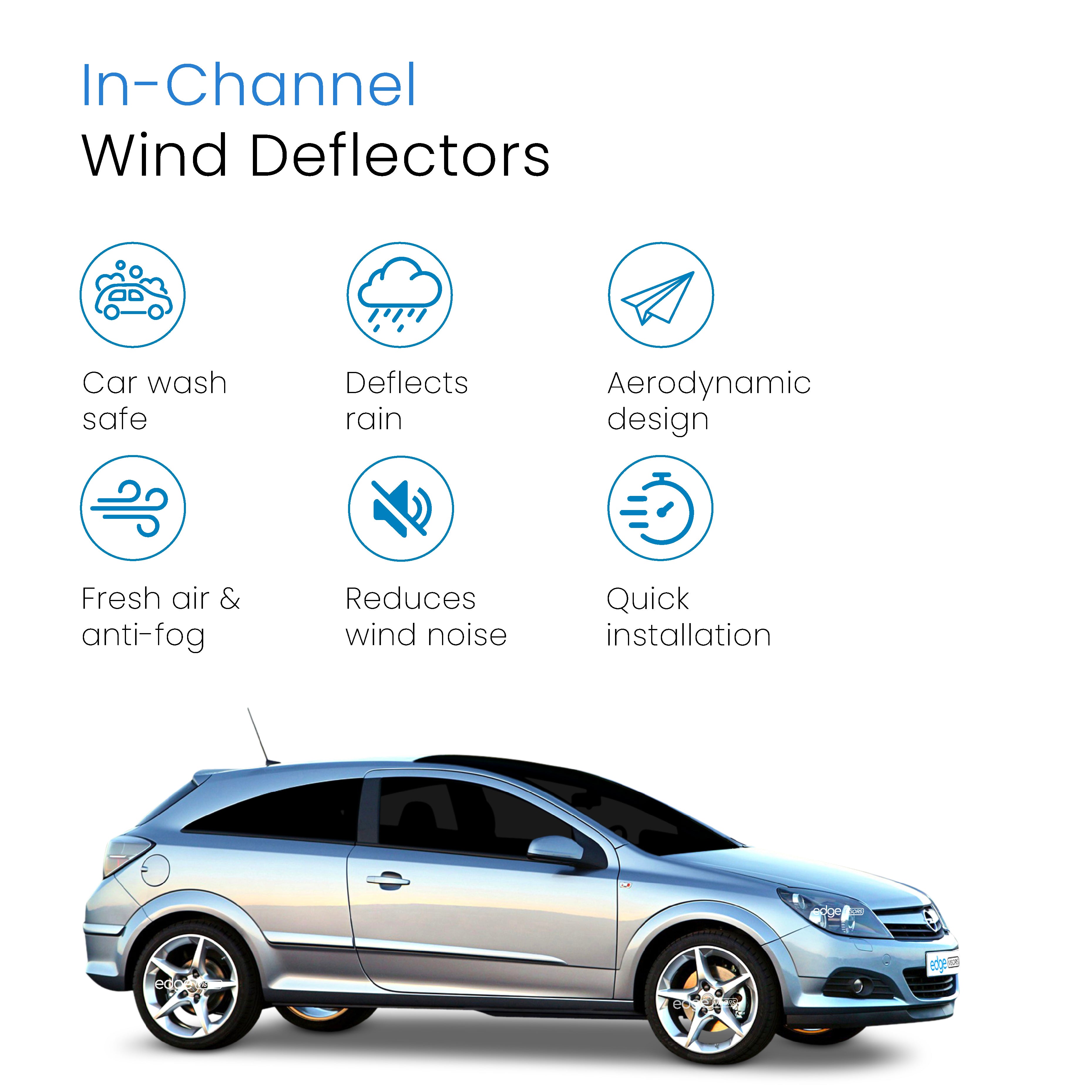 Vauxhall Astra H GTC MK5 2005-2009 3 Door Hatchback Wind Deflectors 2pc