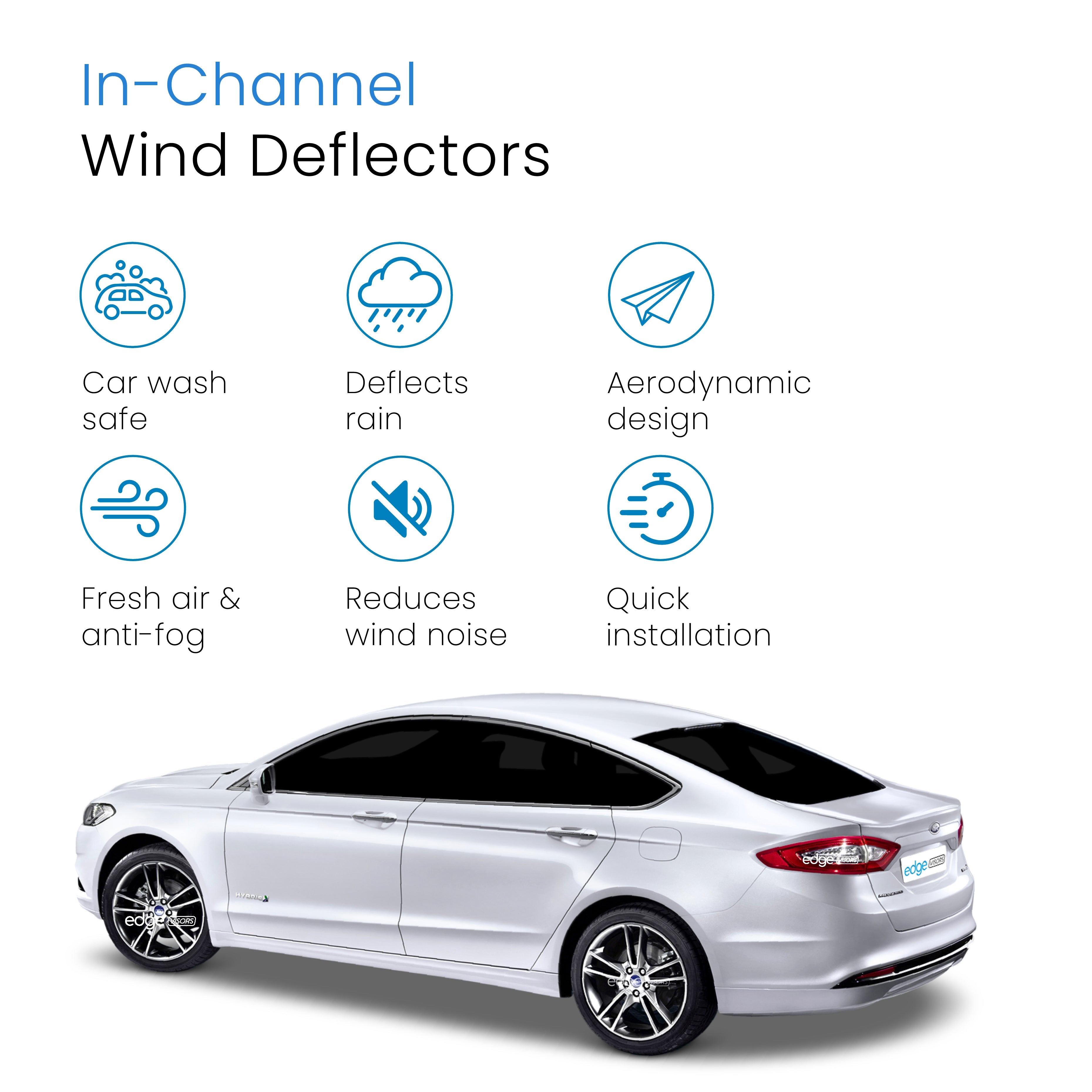 Ford Mondeo MK5 2015-2022 5 Door Hatchback Wind Deflectors 4pc