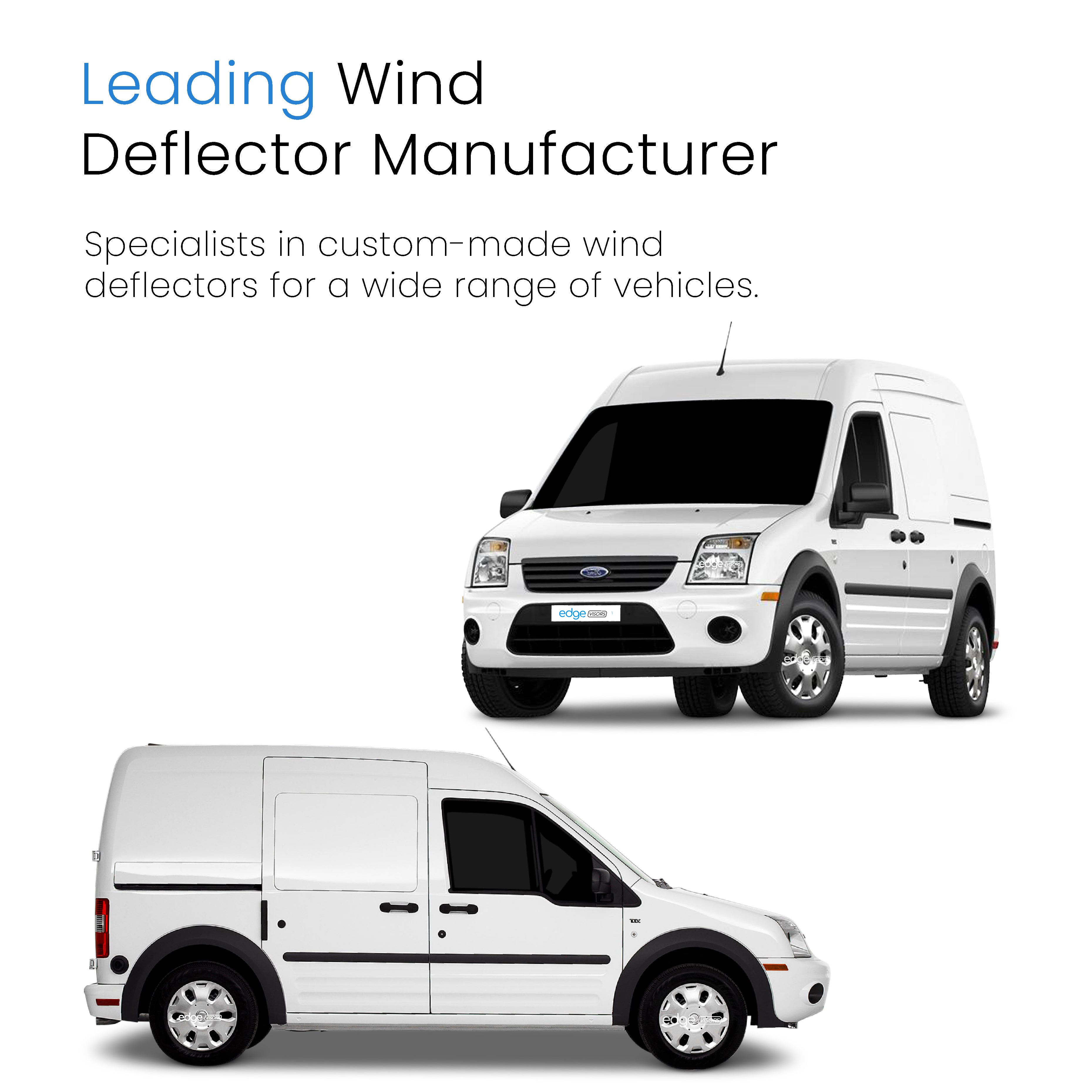 Ford Transit Connect MK1 2002-2013 2 Door Van Wind Deflectors 2pc