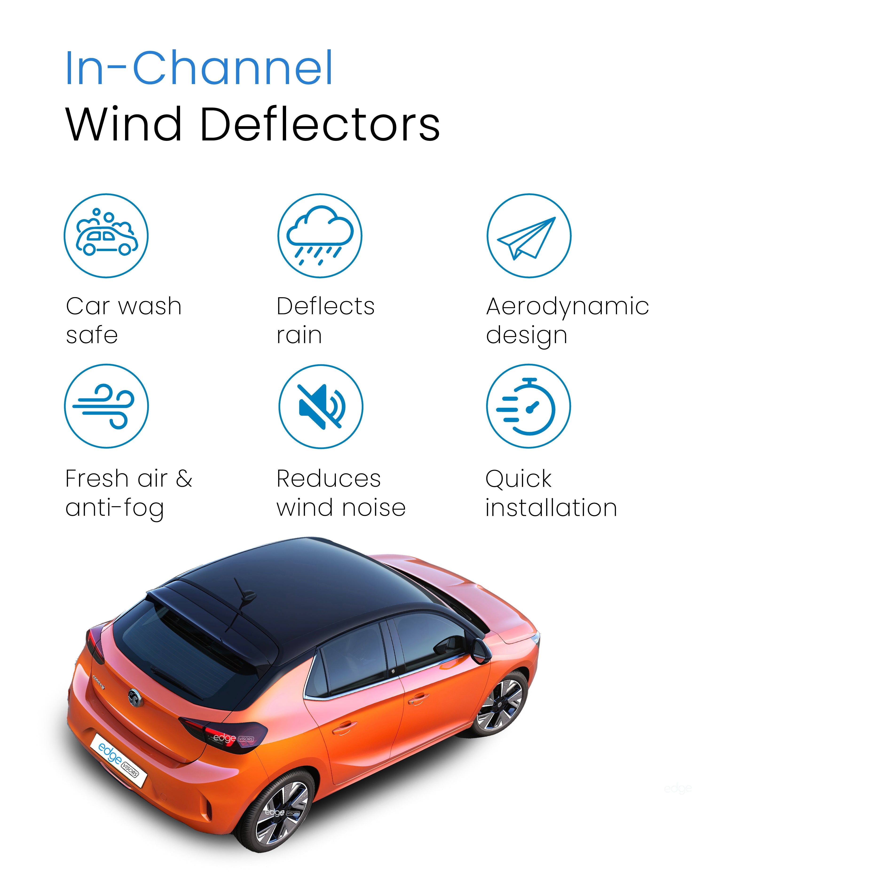 Vauxhall Corsa F MK6 2019-Onwards 5 Door Hatchback Wind Deflectors 4pc