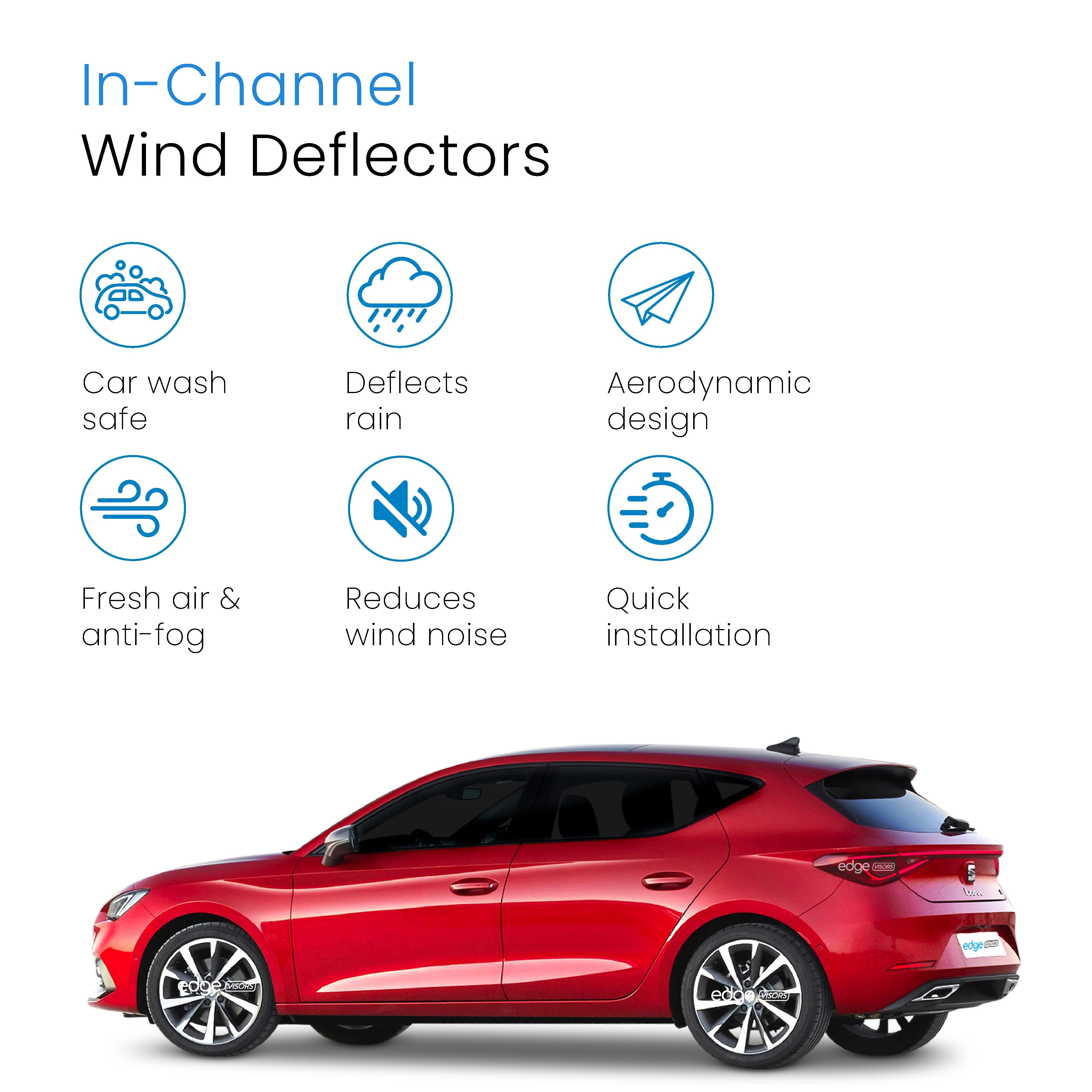 Seat Leon MK4 2020-Onwards 5 Door Hatchback Wind Deflectors 4pc