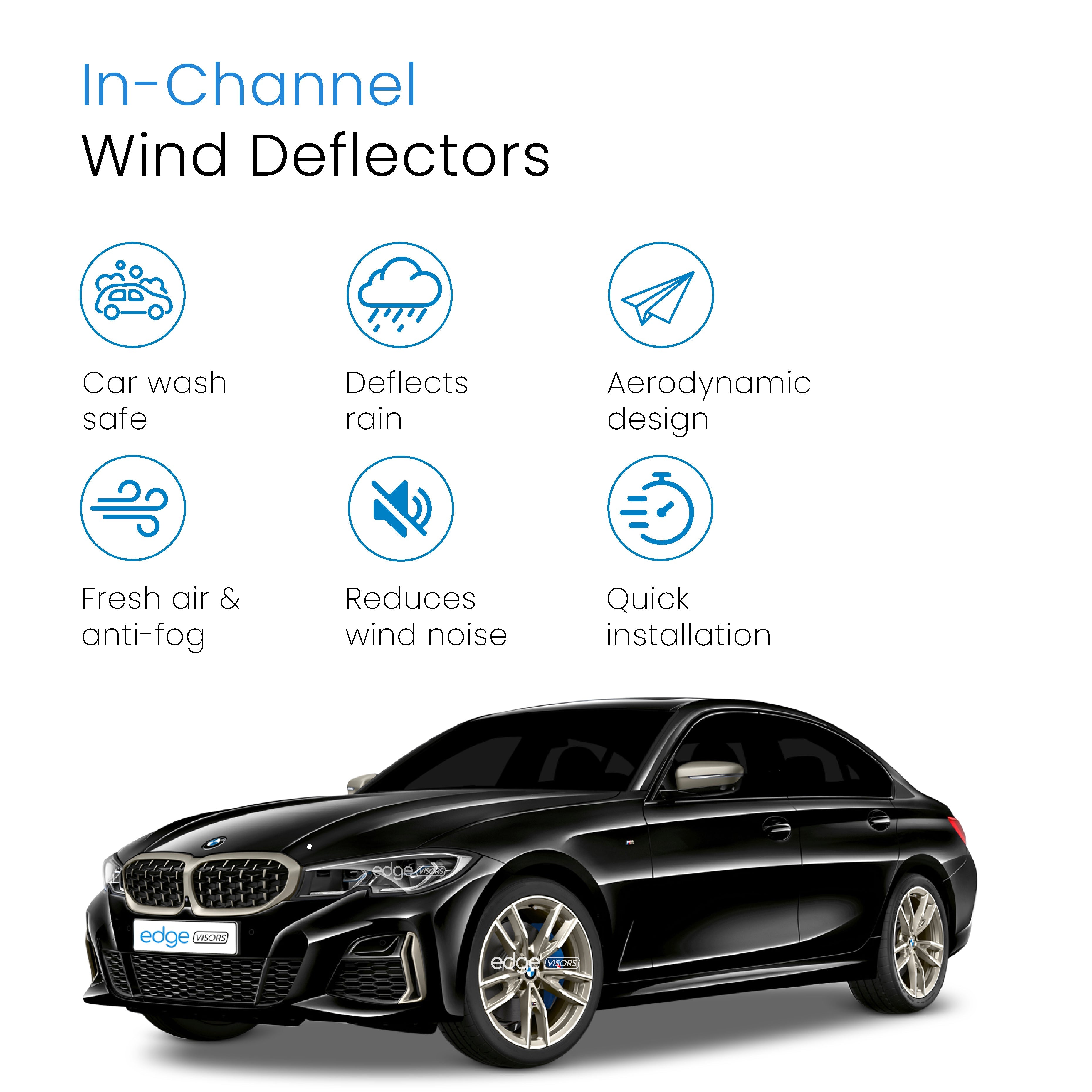 BMW 3 Series G20 2019-2025 4 Door Saloon Wind Deflectors 4pc