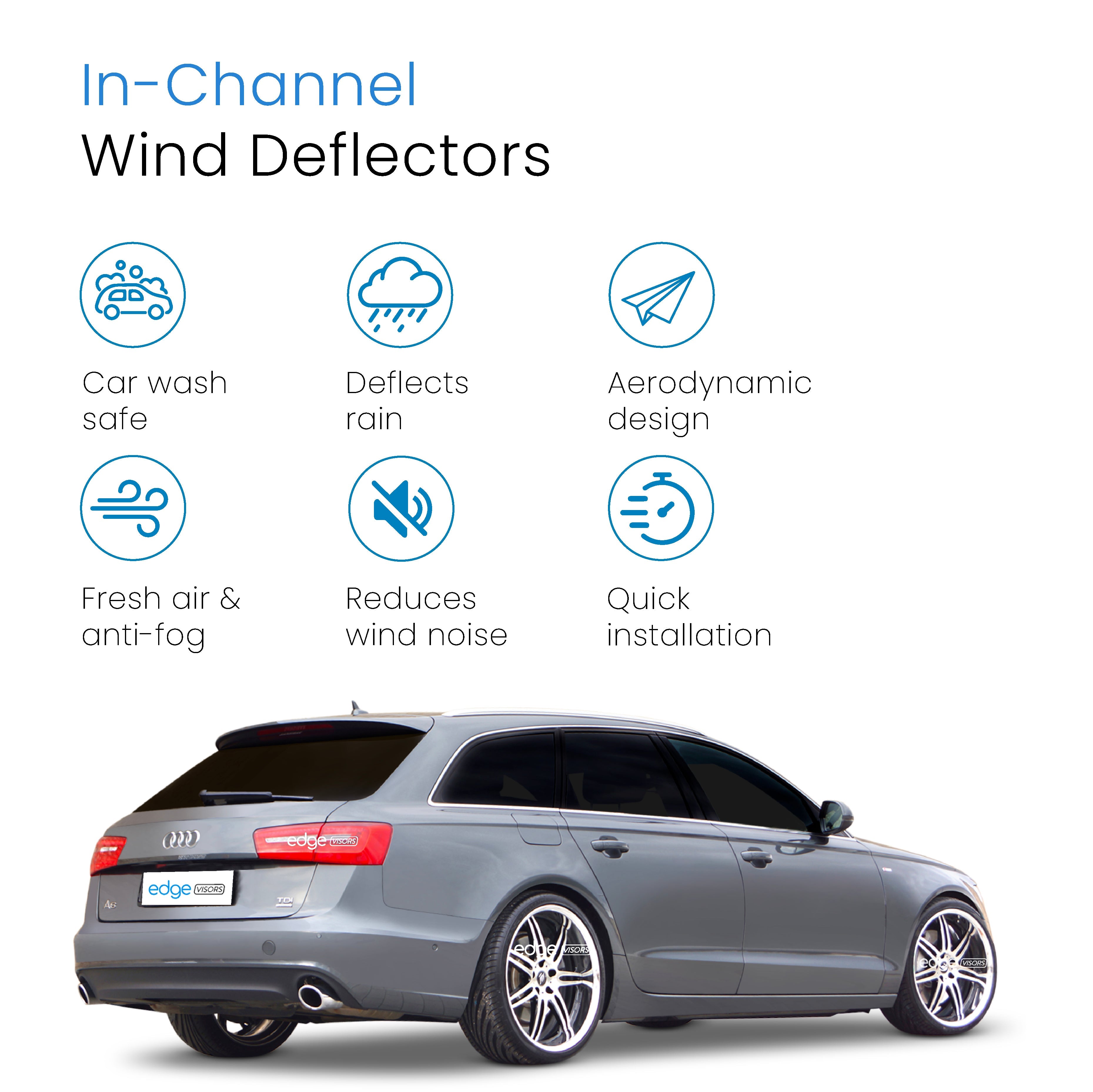 Audi A6 C7 2011-2018 5 Door Avant Estate Wind Deflectors 4pc