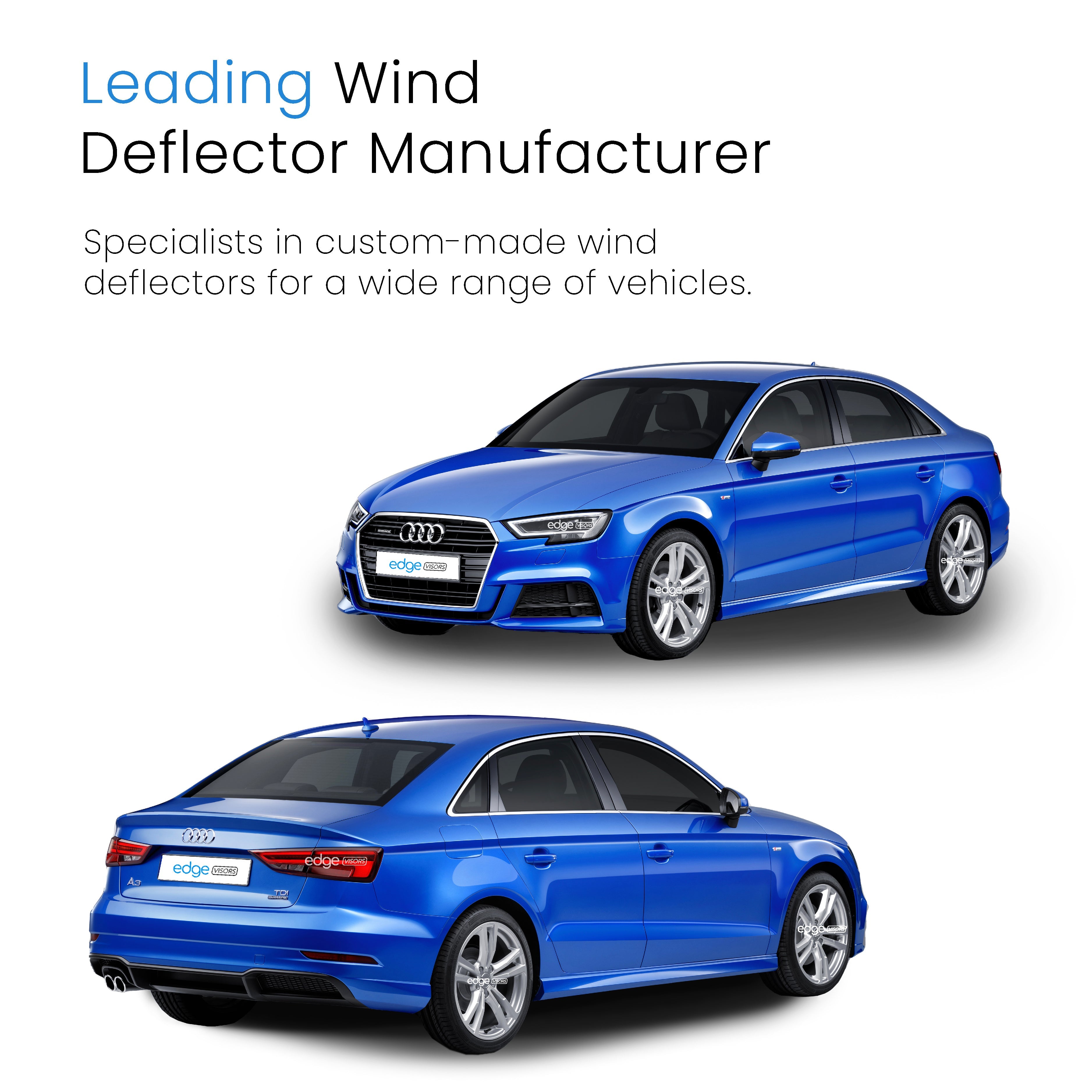 Audi A3 MK3 2013-2020 4 Door Saloon Wind Deflectors 4pc