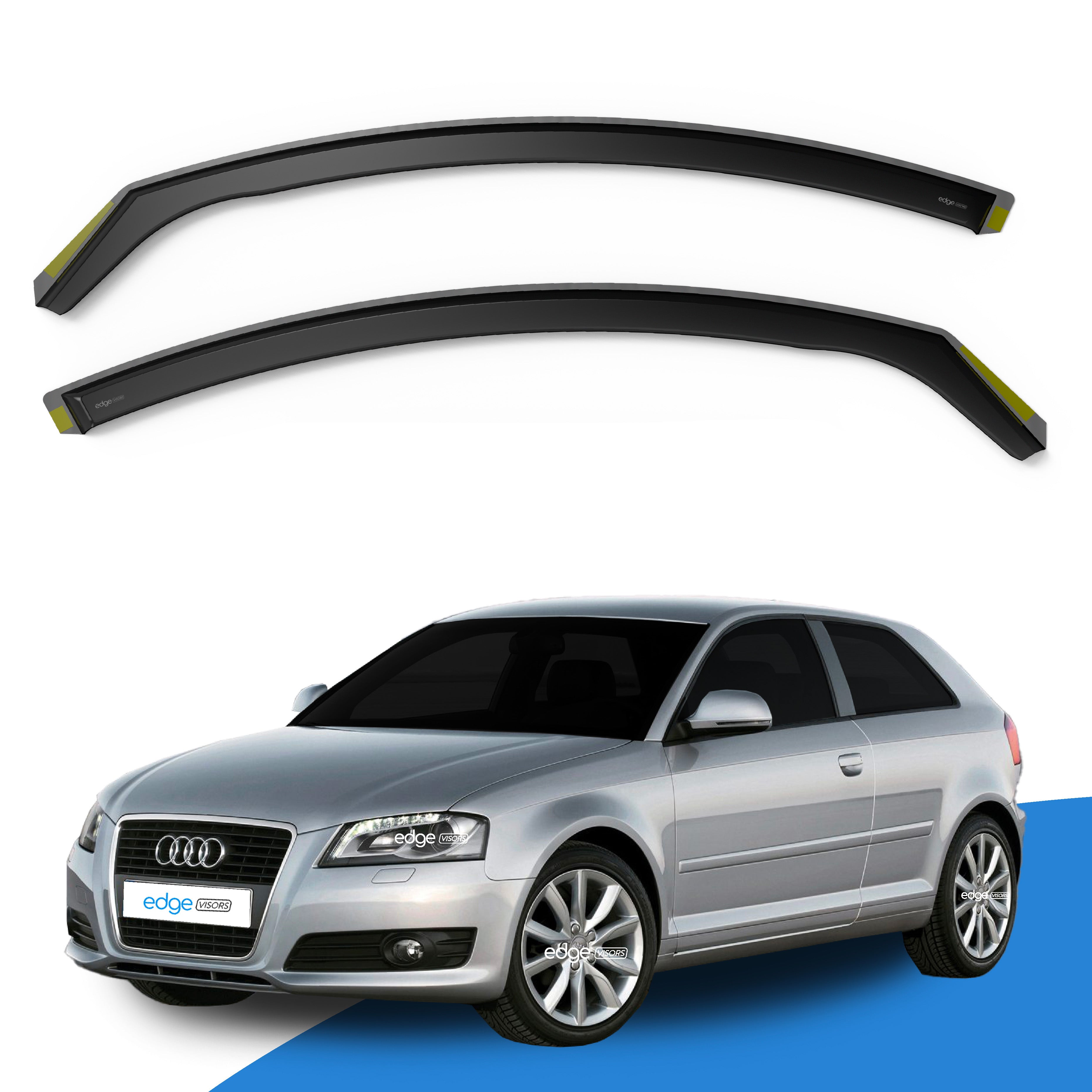 Audi A3 MK2 8P 2003-2012 3 Door Hatchback Wind Deflectors 2pc