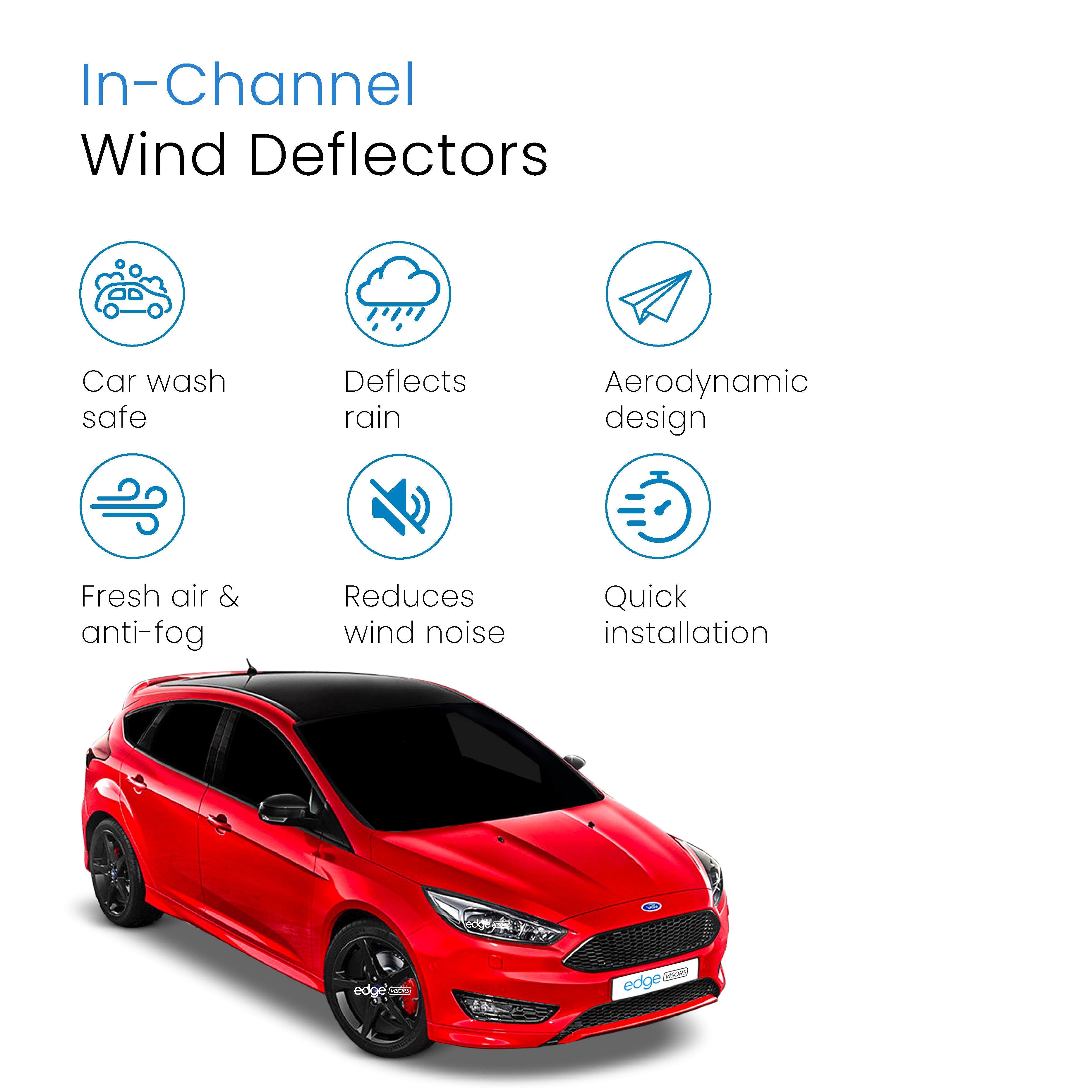 Ford Focus MK3 2011-2018 5 Door Hatchback Wind Deflectors 4pc