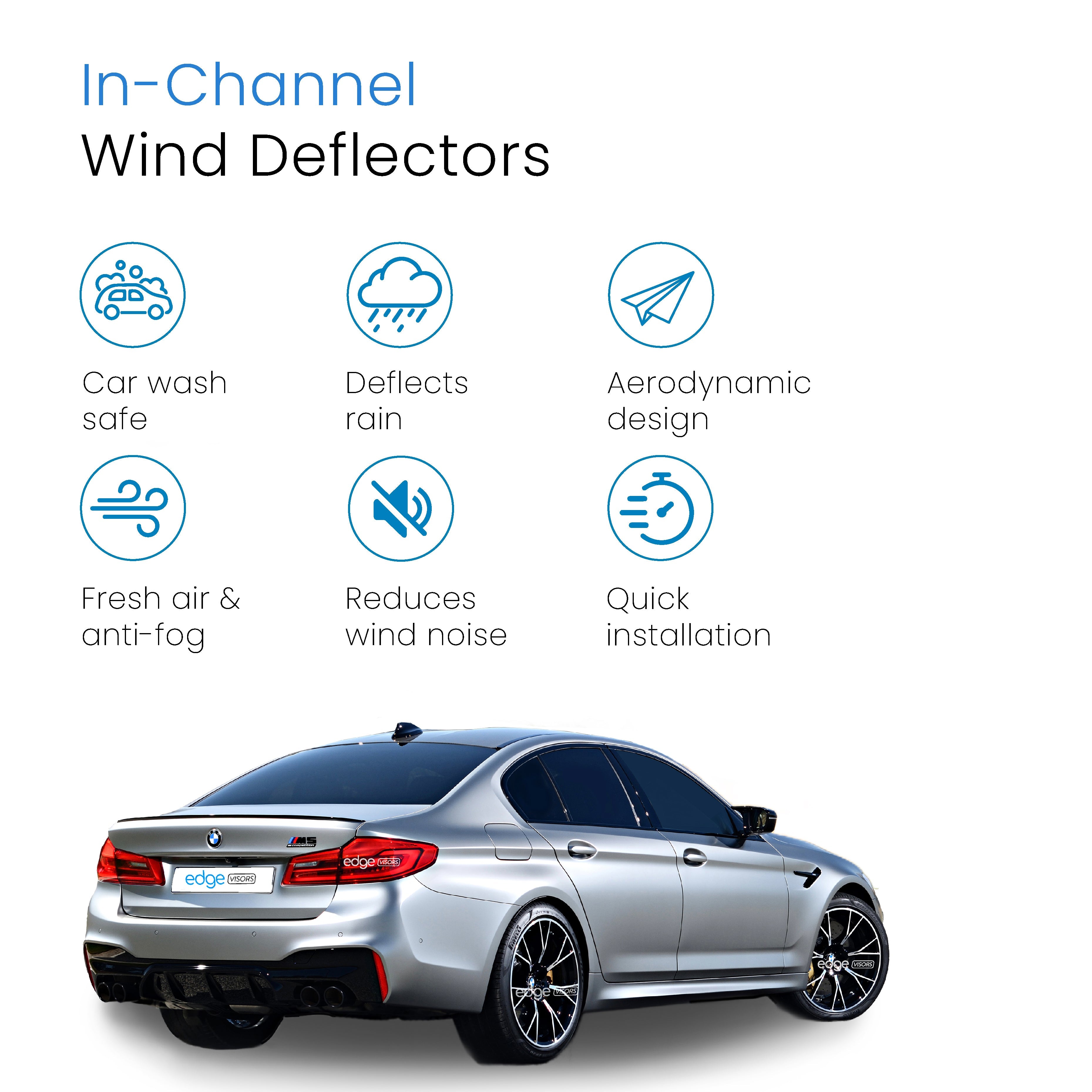BMW 5 Series G30 2017-2023 4 Door Saloon Wind Deflectors 4pc