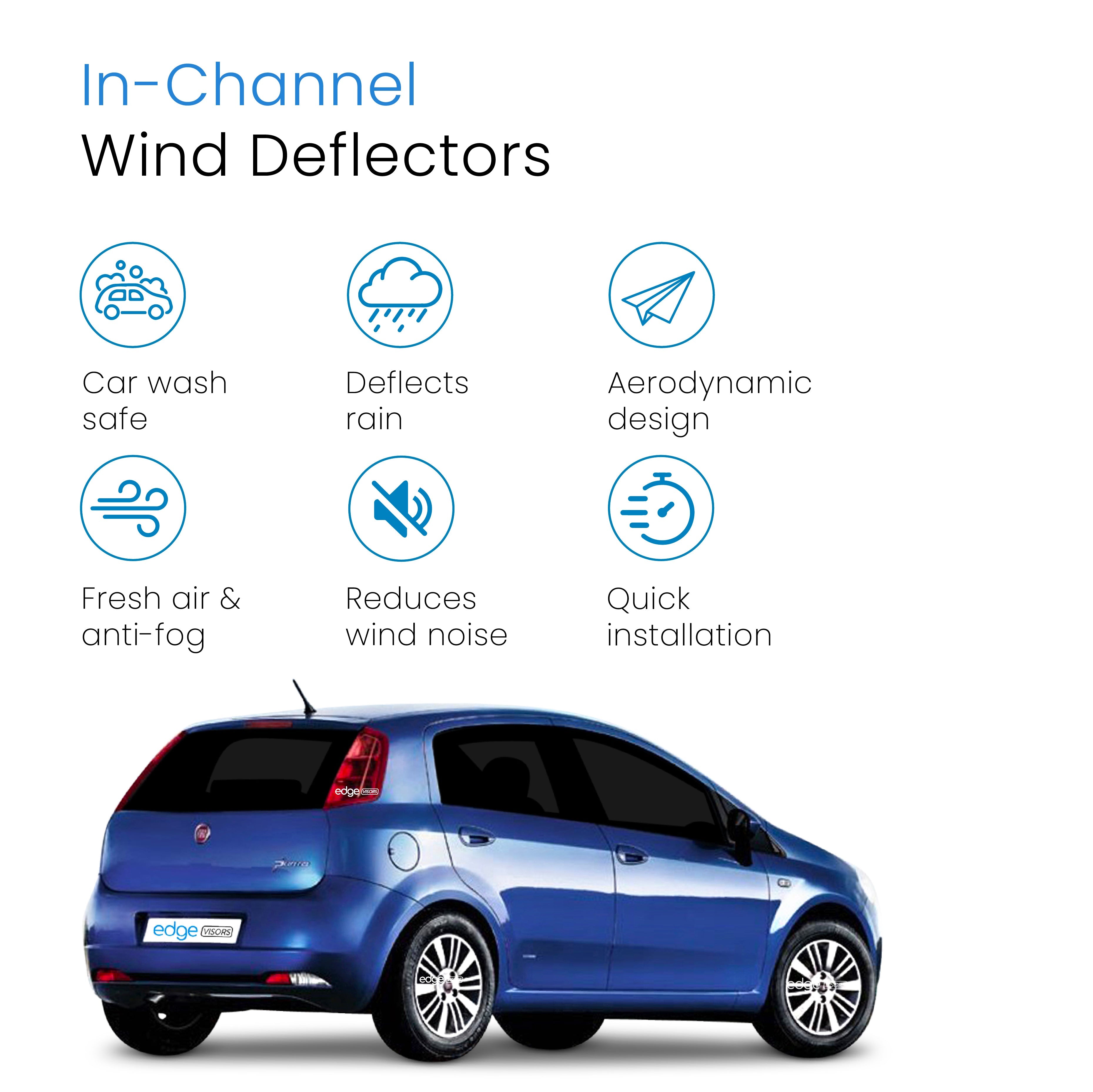 Fiat Grande Punto/Evo MK1 2006-2012 5 Door Hatchback Wind Deflectors 4pc