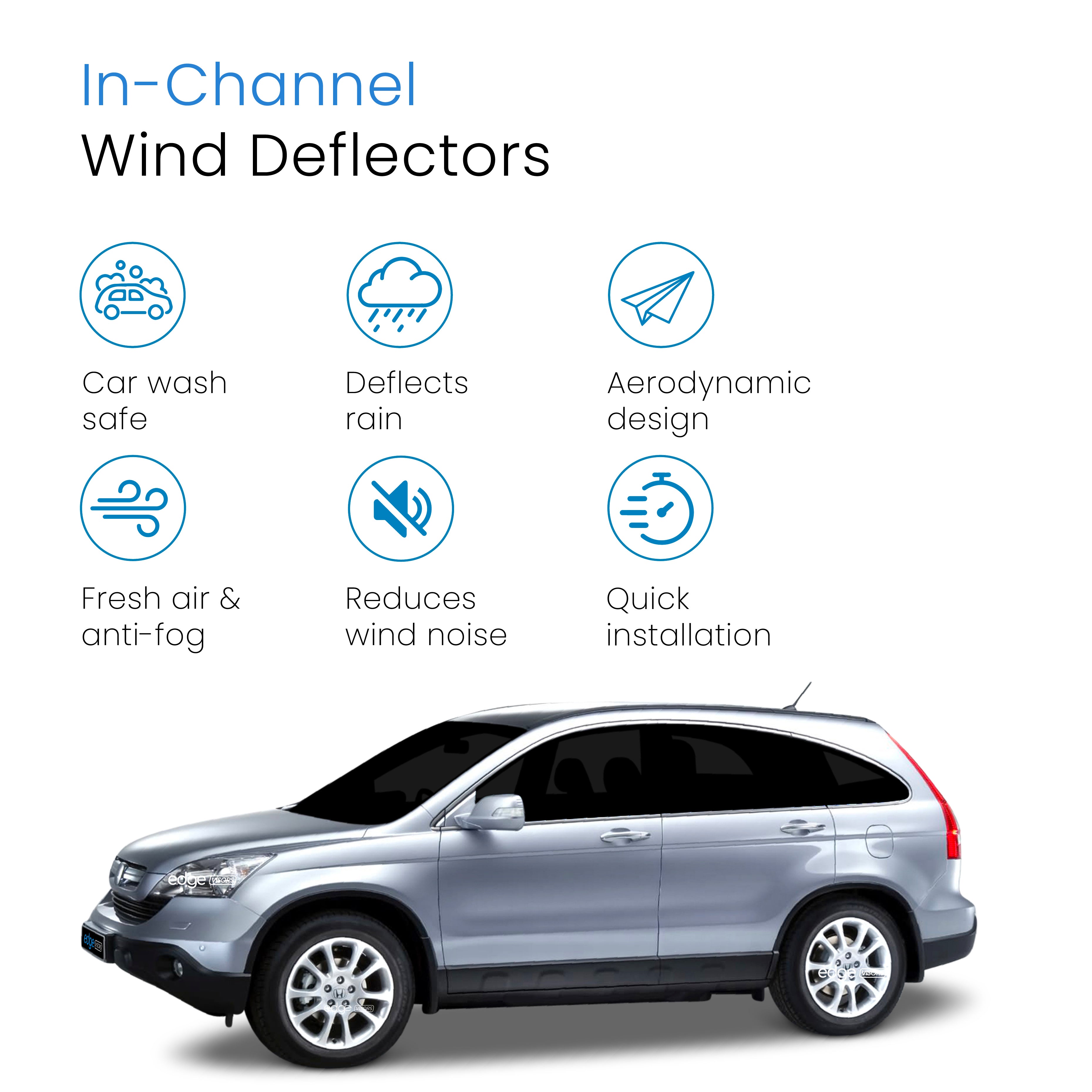 Honda CR-V MK3 2007-2012 5 Door SUV Wind Deflectors 4pc