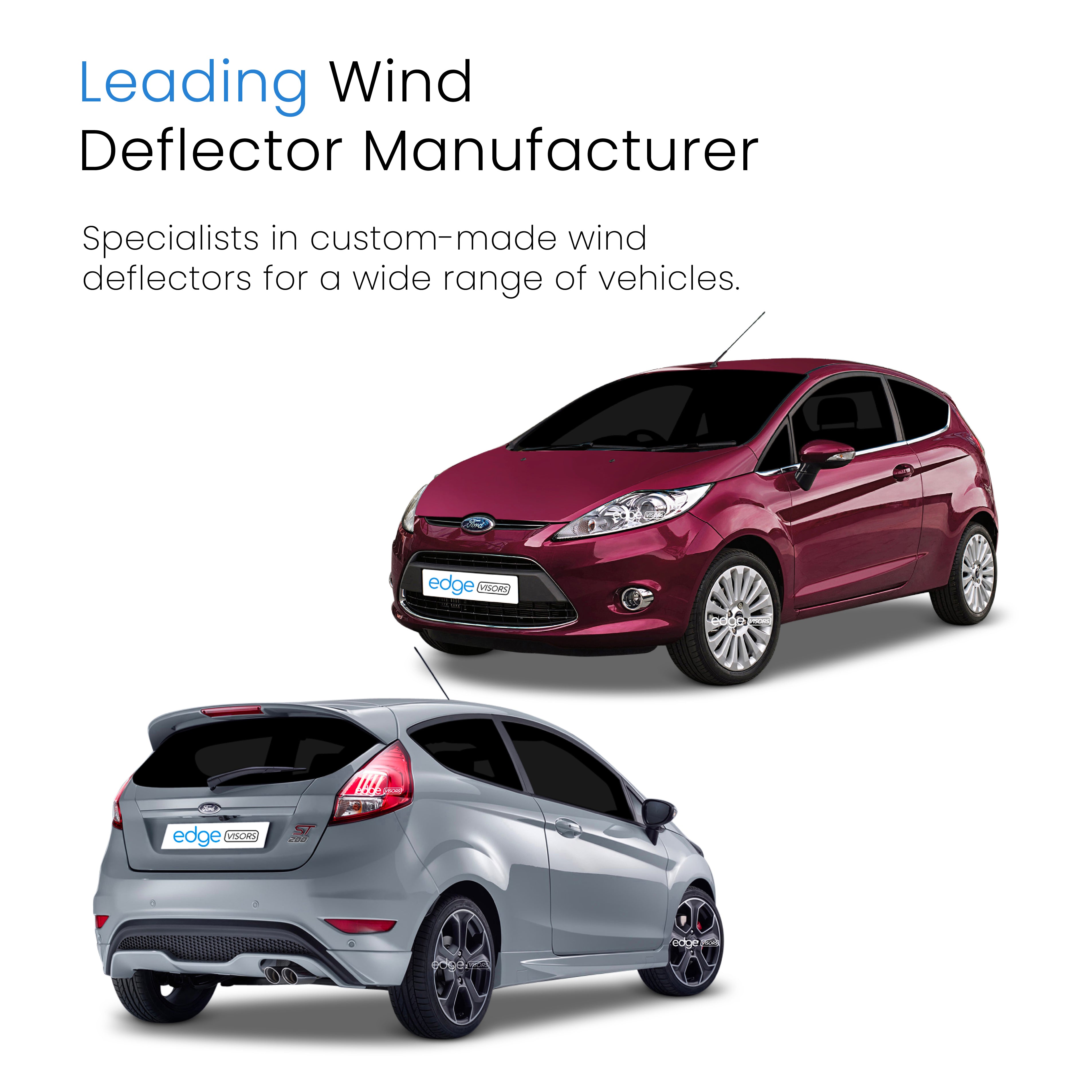 Ford Fiesta MK7 / ST 2008-2017 3 Door Hatchback Wind Deflectors 2pc